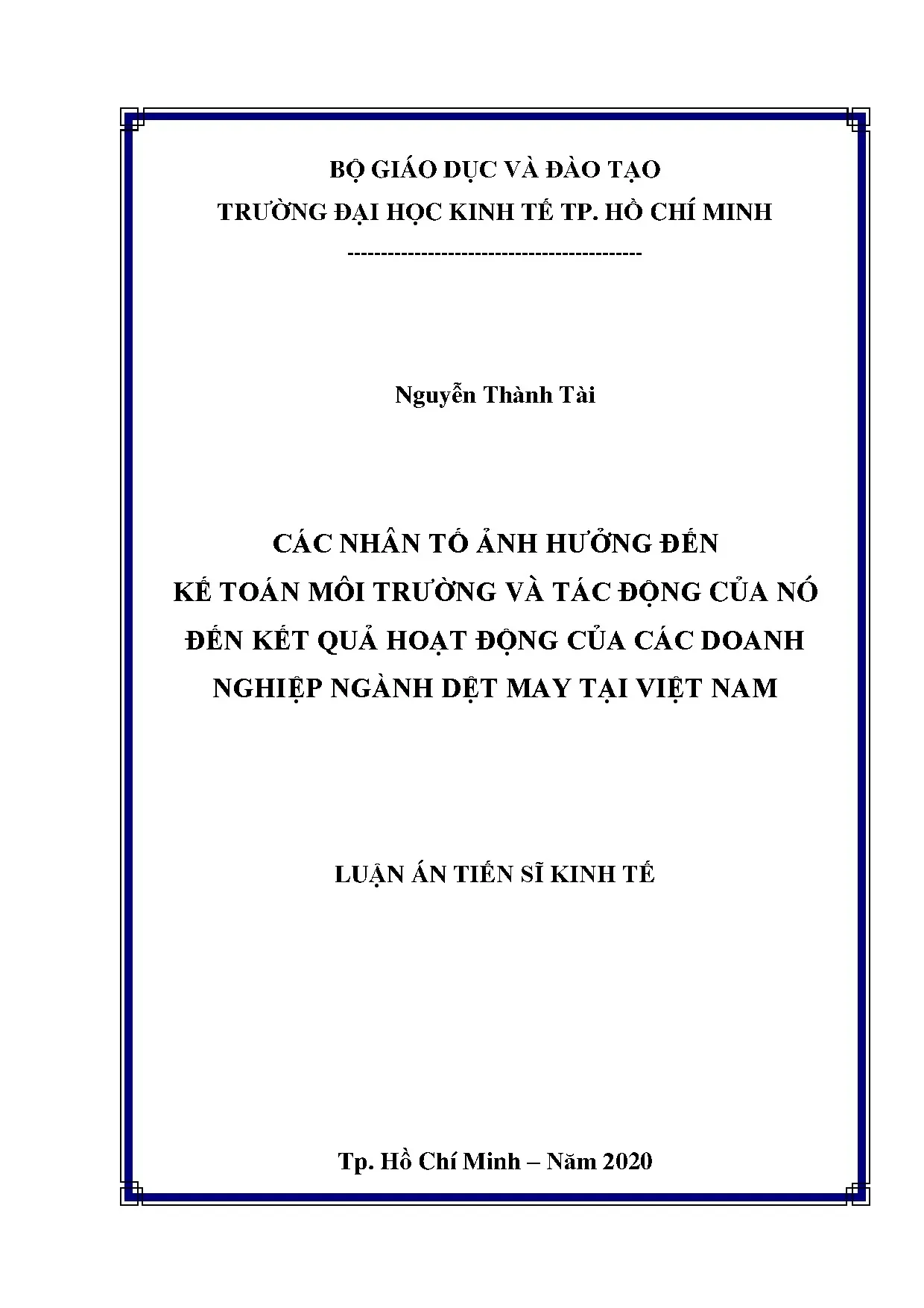 Nhân tố ảnh hưởng kế toán môi trường DN dệt may Việt Nam