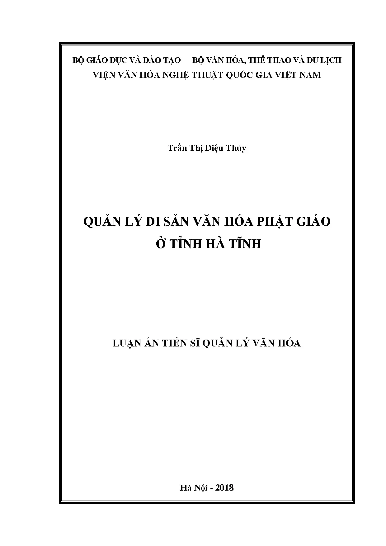Quản lý Di sản Văn hóa Phật giáo Hà Tĩnh
