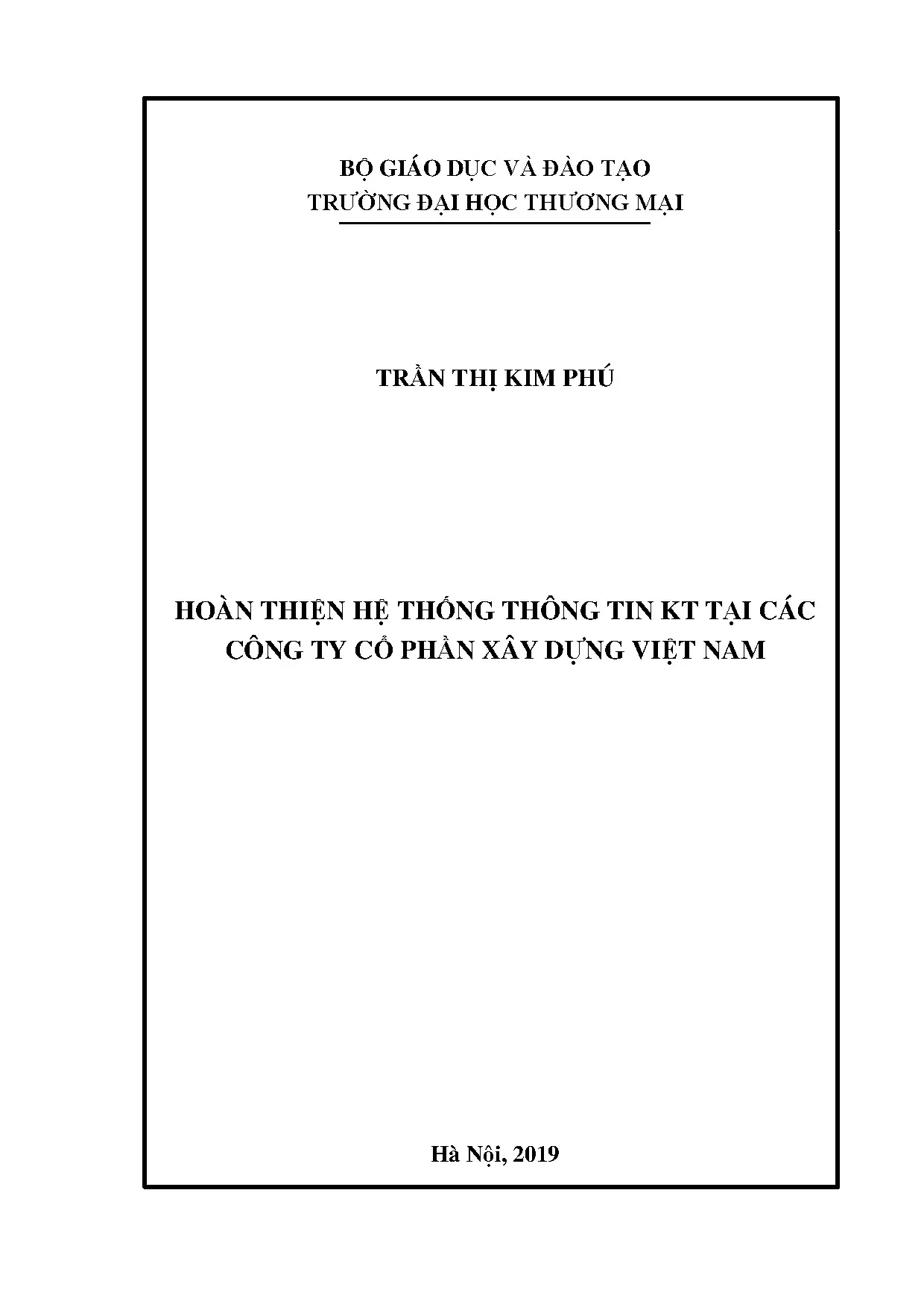 Hoàn thiện hệ thống thông tin kế toán tại công ty cổ phần xây dựng Việt Nam