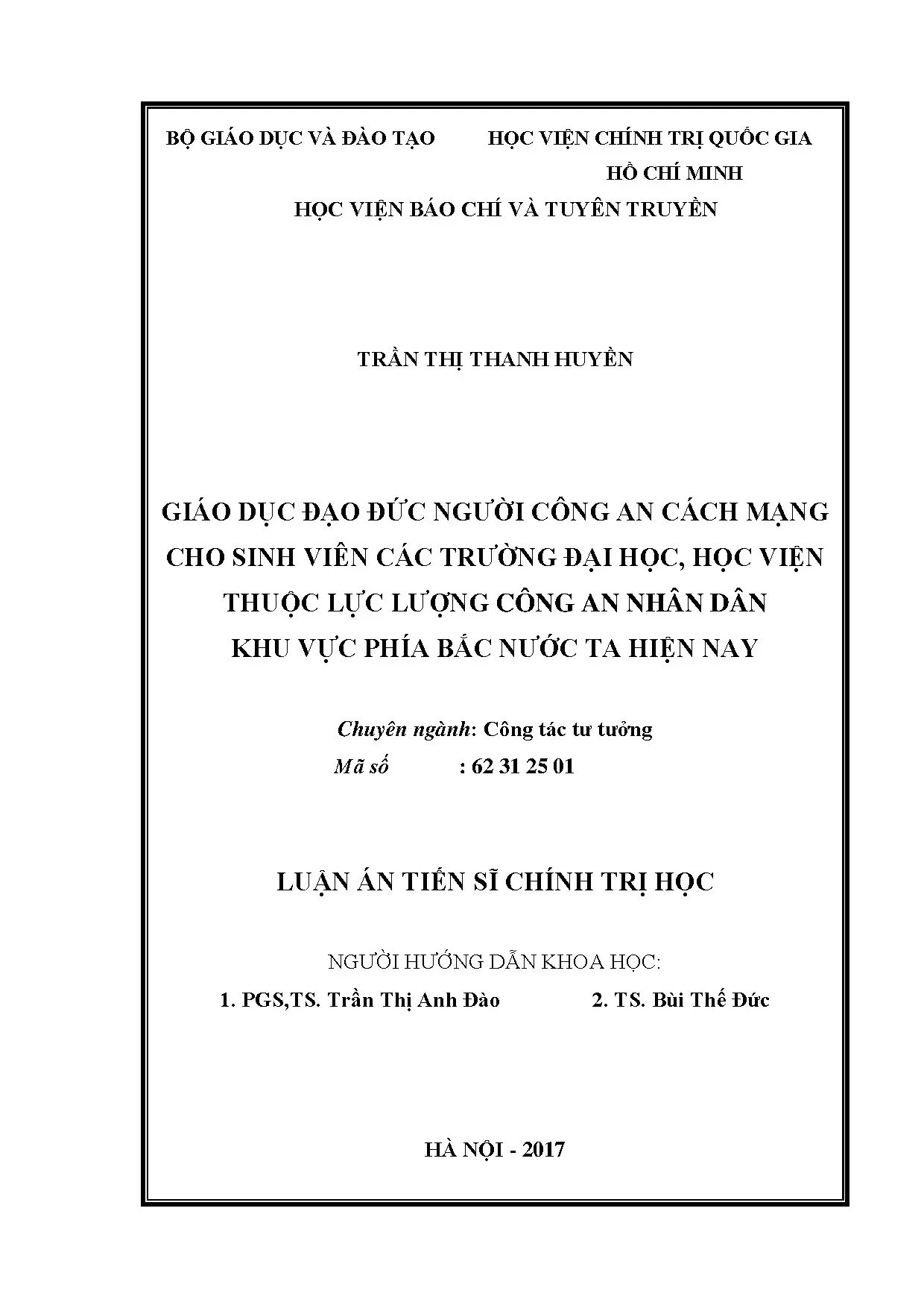 Giáo dục đạo đức người công an cách mạng cho sinh viên
