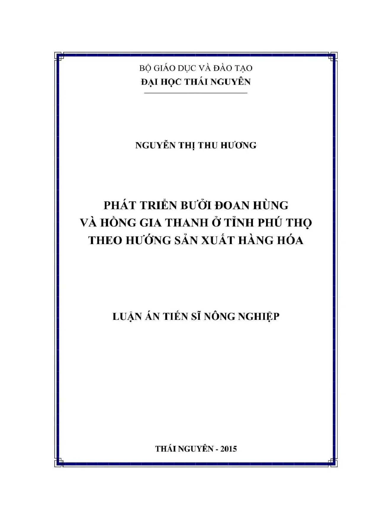 Phát triển bưởi đoan hùng và hồng gia thanh ở tỉnh phú thọ t