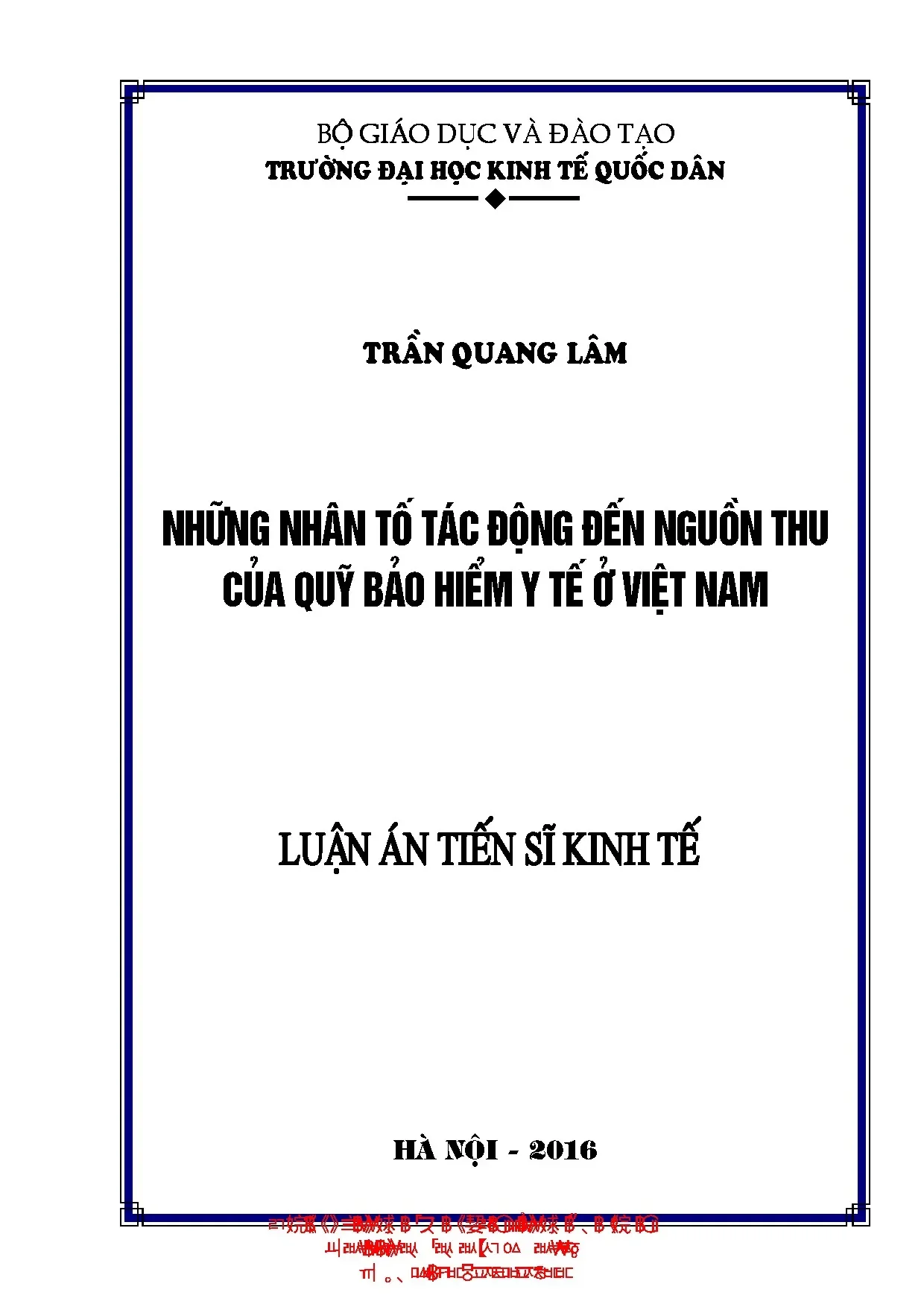 Phân tích nhân tố tác động đến nguồn thu quỹ bảo hiểm y tế Việt Nam