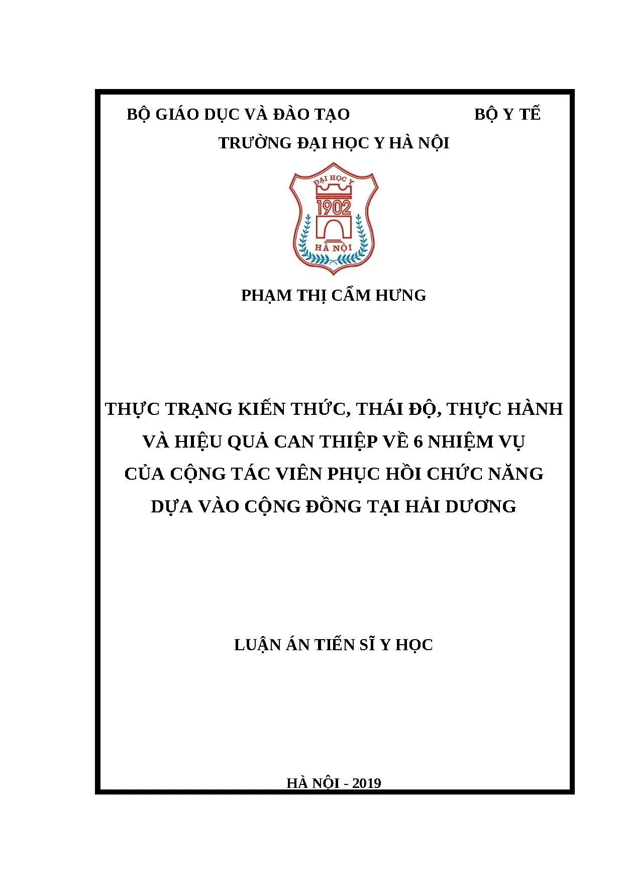 Thực trạng và hiệu quả can thiệp cho cộng tác viên PHCN dựa vào cộng đồng tại Hải Dương