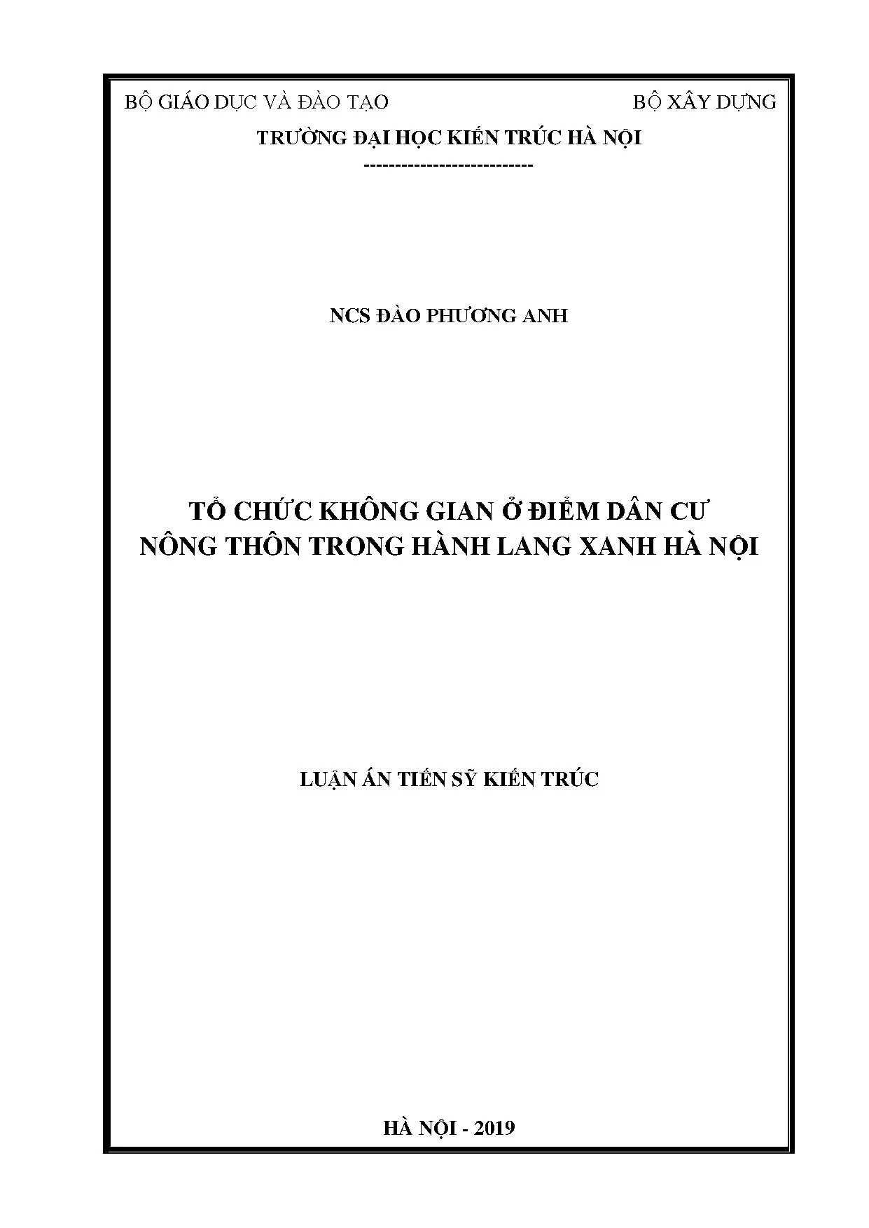 Nghiên cứu tổ chức không gian dân cư nông thôn hành lang xanh