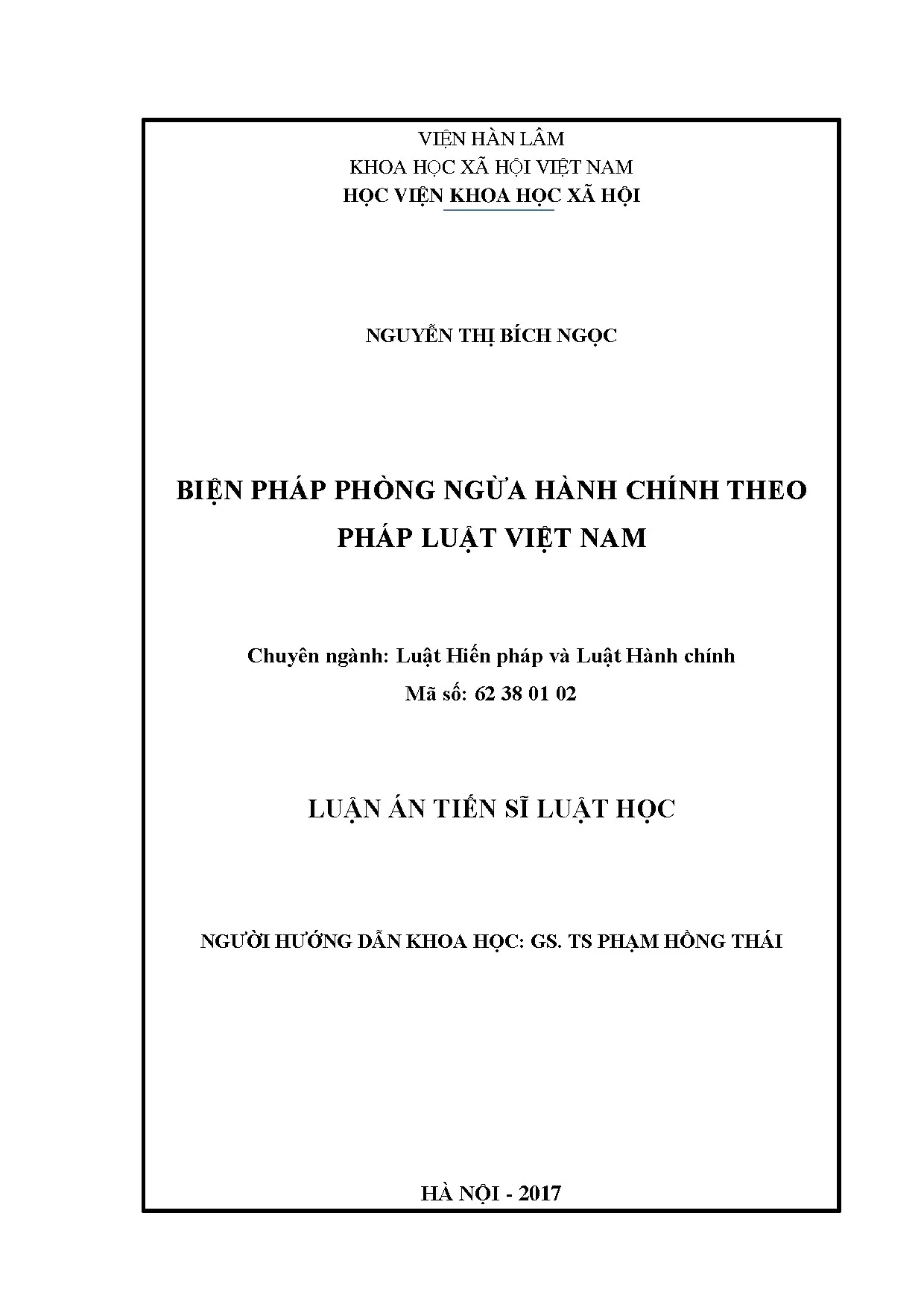 Biện pháp phòng ngừa hành chính trong pháp luật Việt Nam