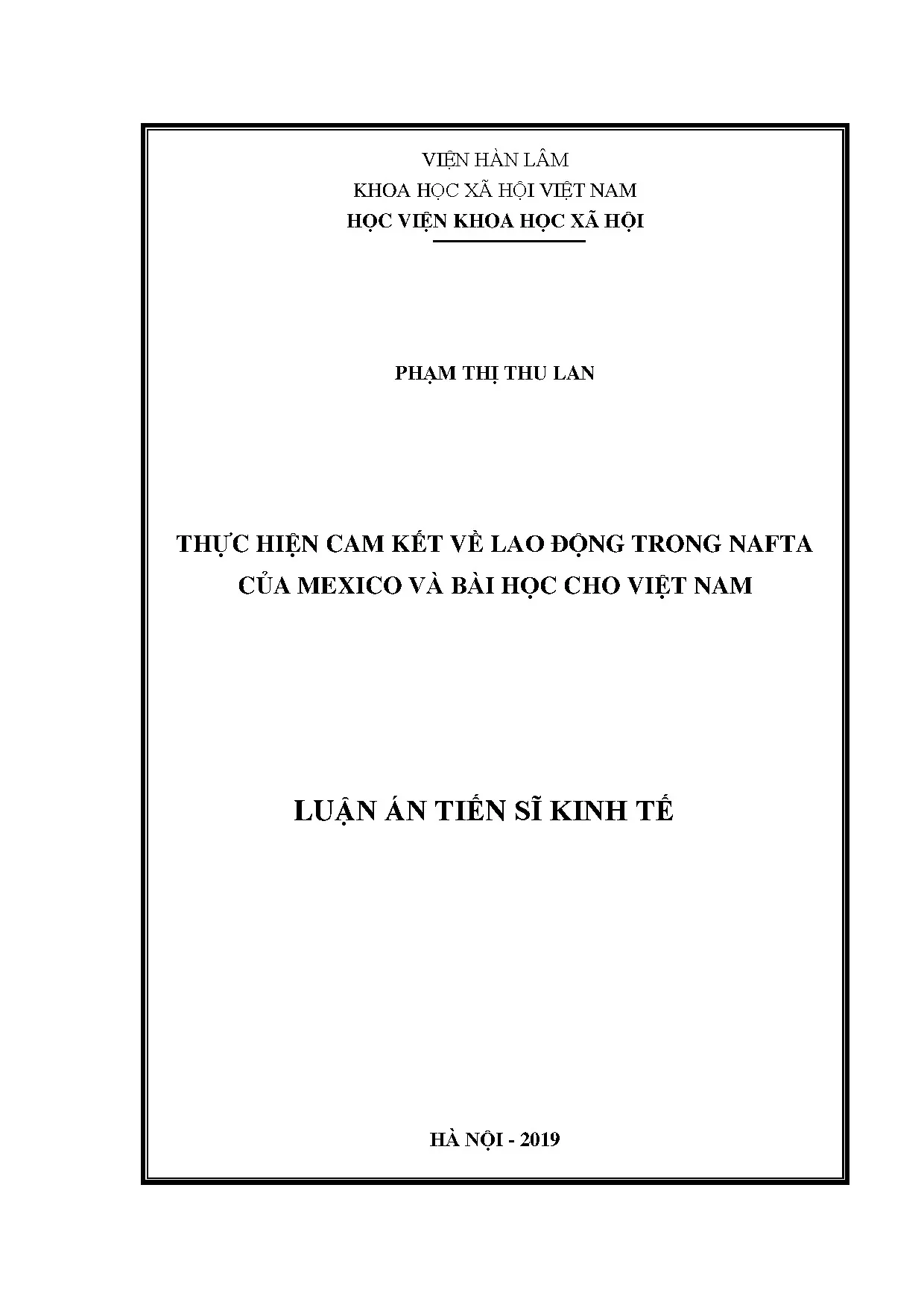 Cam kết lao động trong NAFTA của Mexico và bài học cho Việt Nam