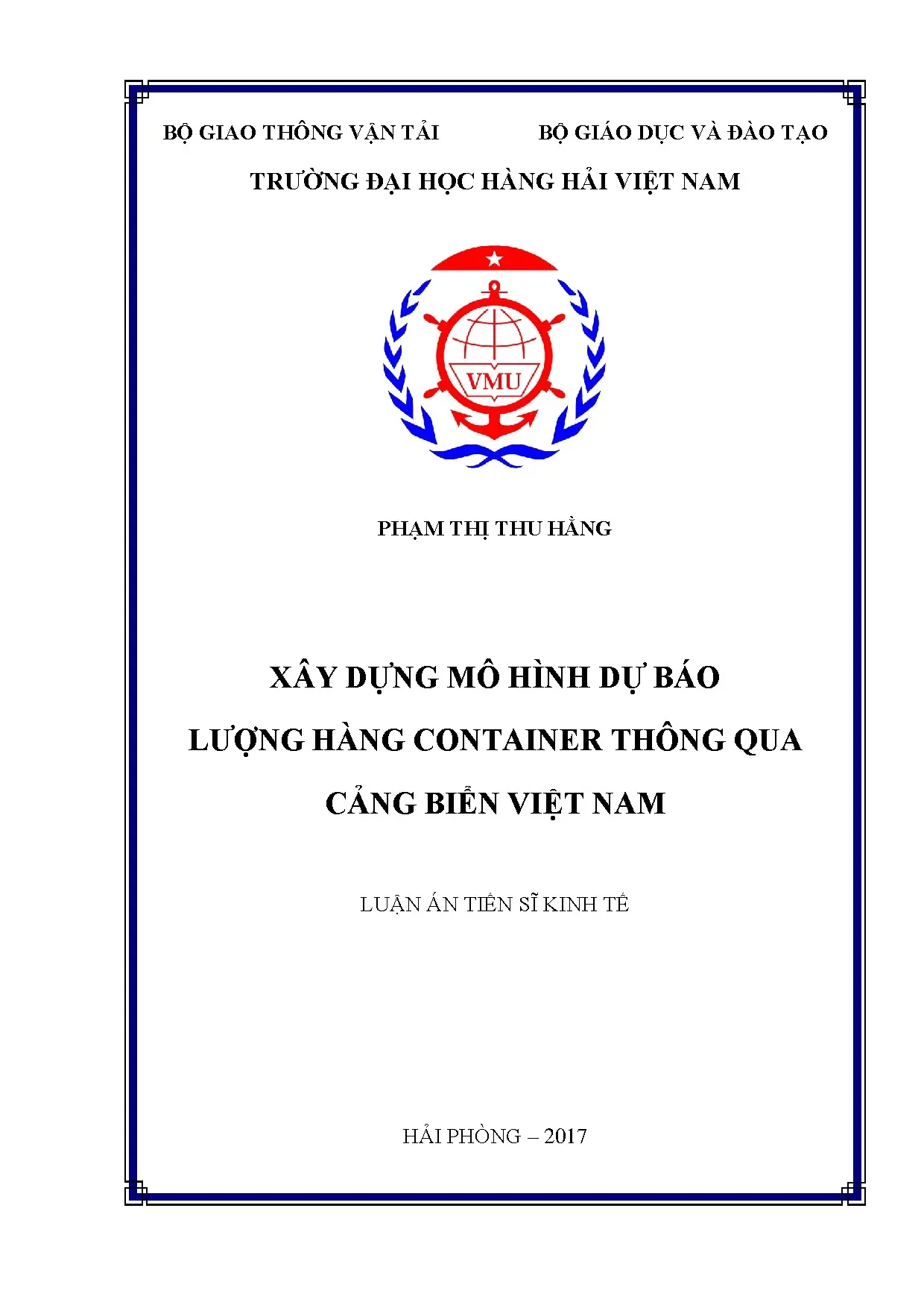 Xây dựng mô hình dự báo lượng hàng container