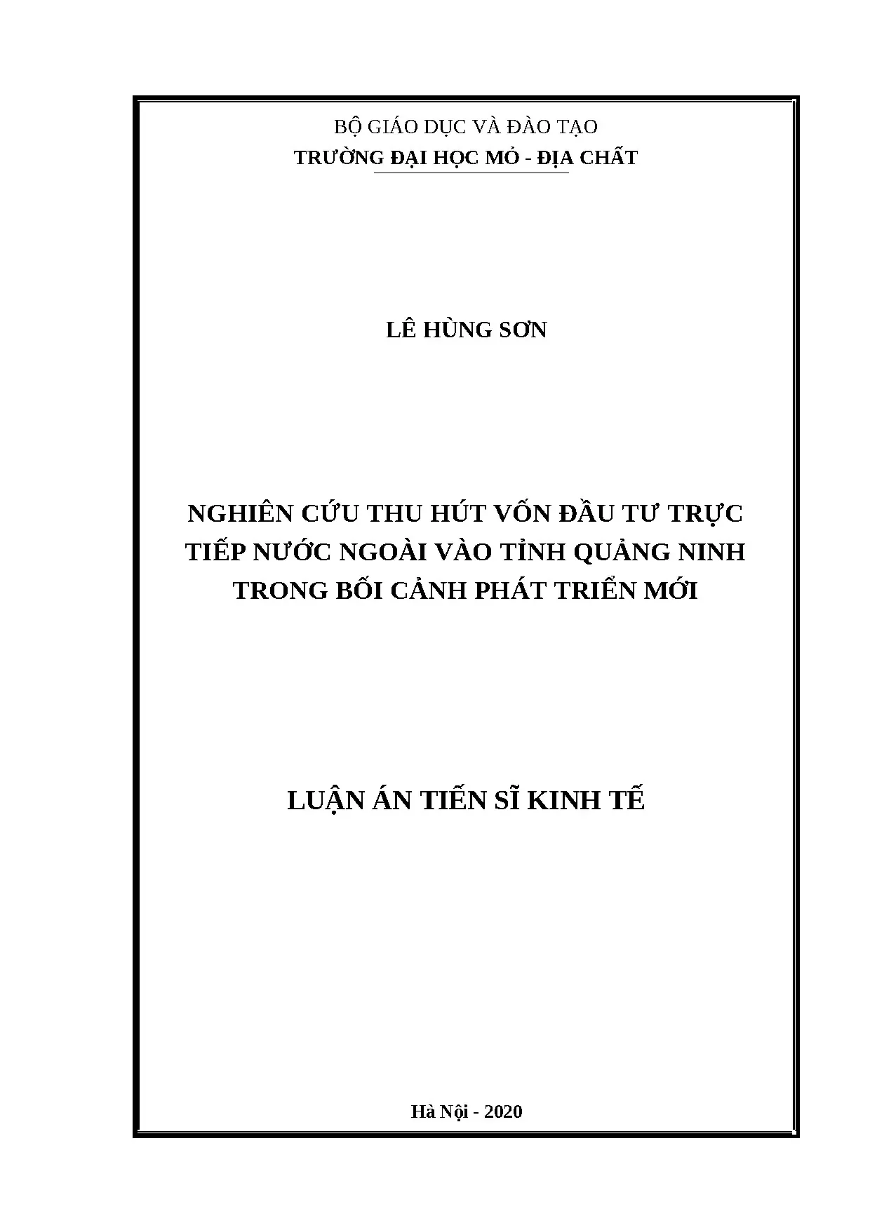 Nghiên cứu thu hút vốn đầu tư nước ngoài vào Quảng Ninh