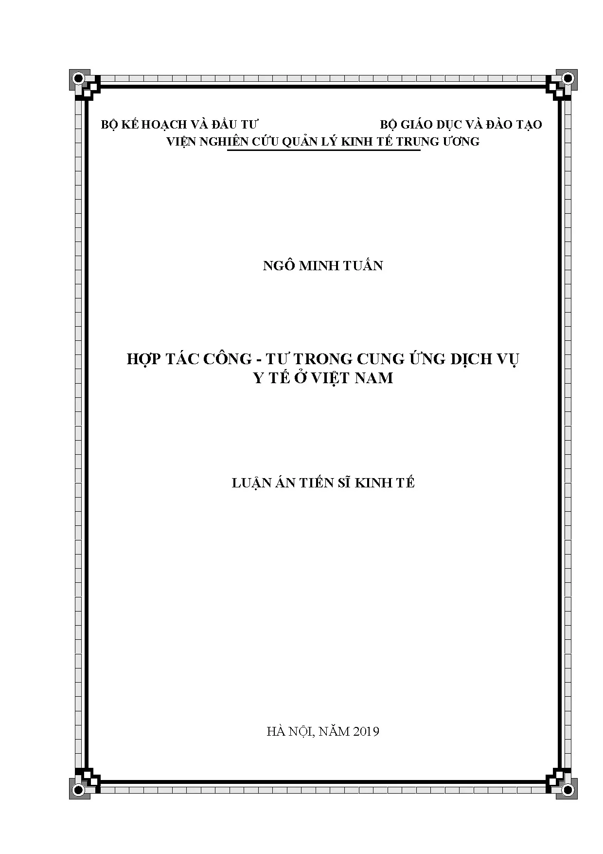 Hợp tác công tư trong cung ứng dịch vụ y tế ở Việt Nam