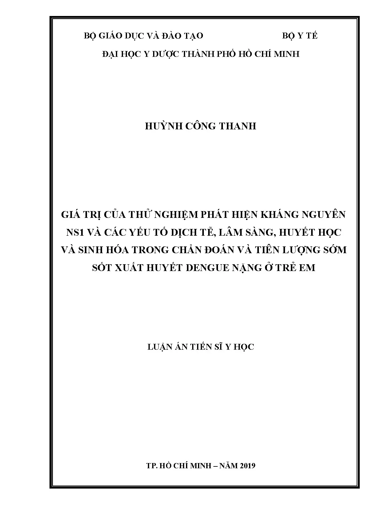 Giá trị NS1 trong chẩn đoán sốt xuất huyết nặng ở trẻ em