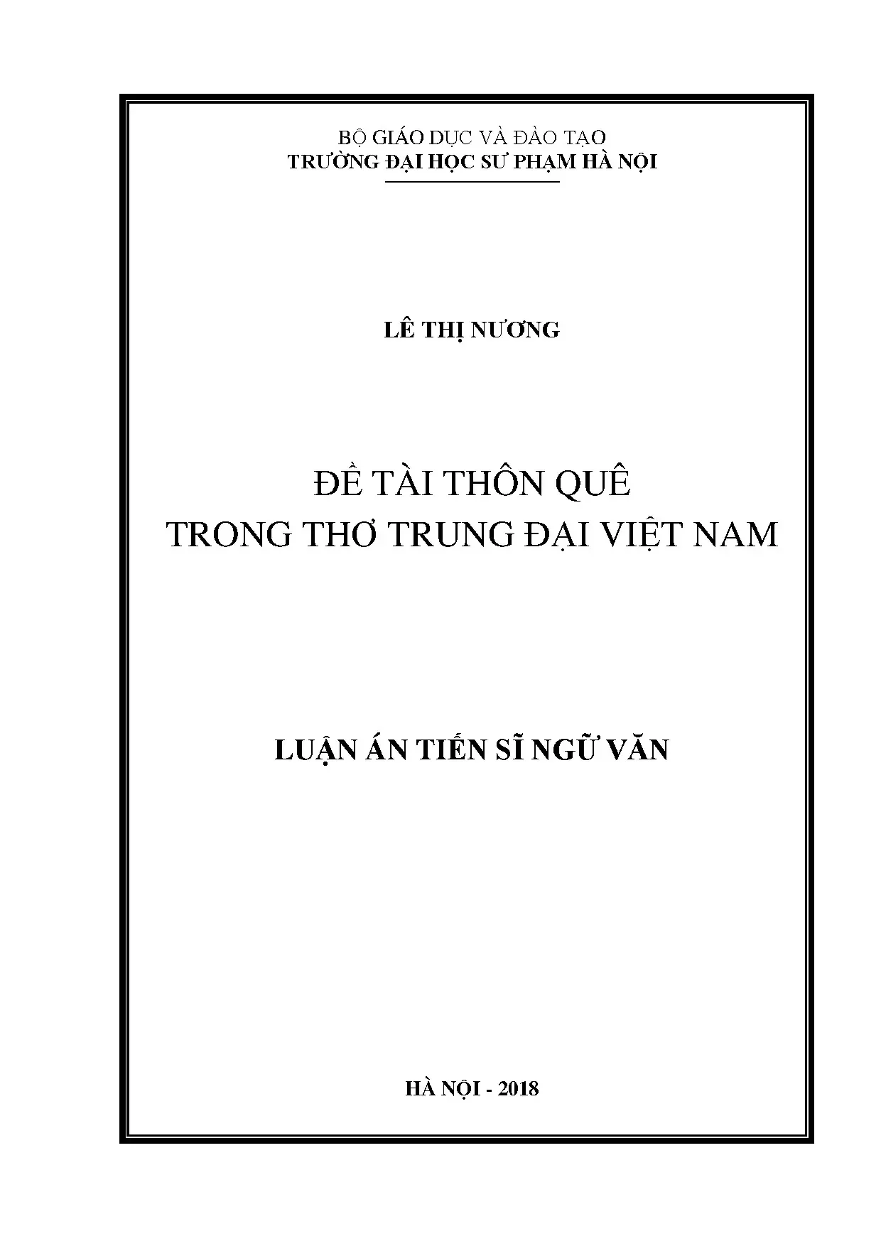 Đề tài thôn quê trong thơ trung đại Việt Nam