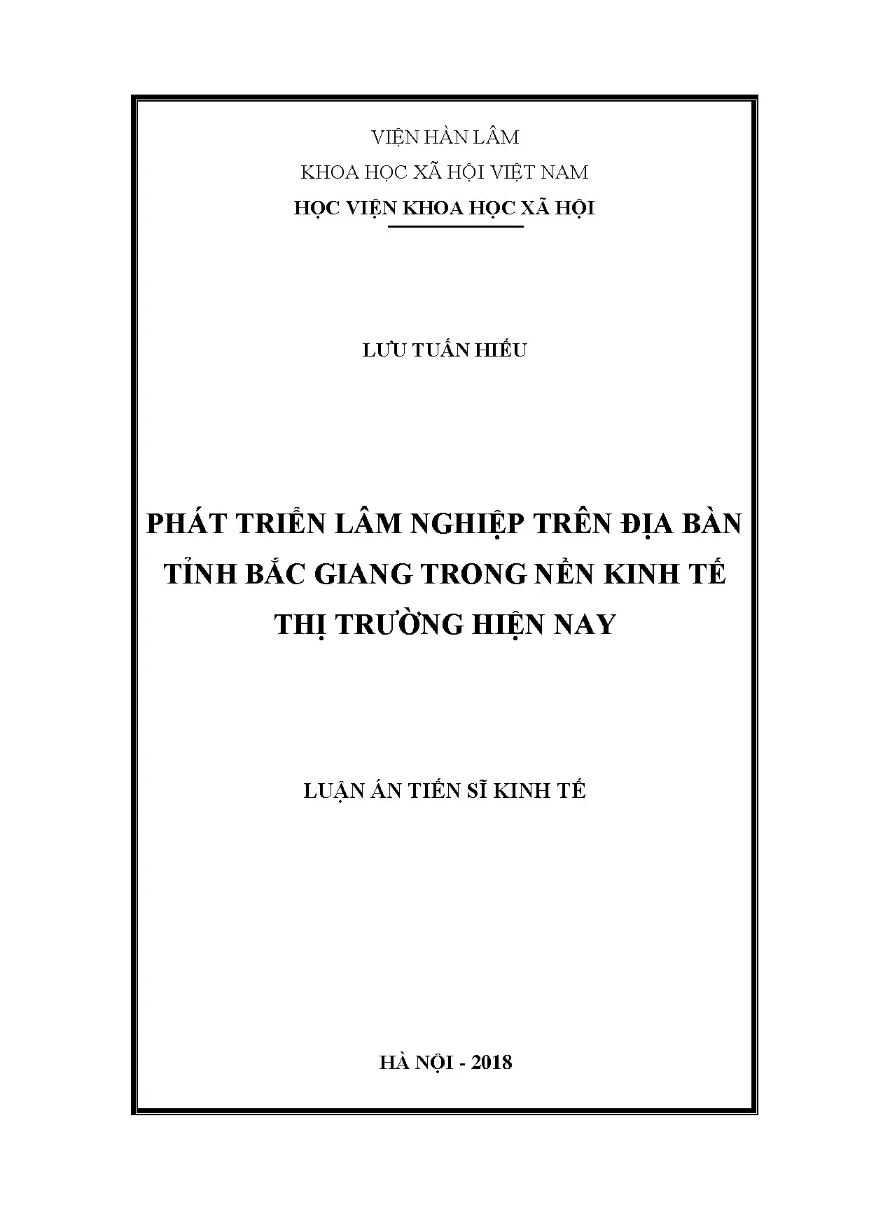 Phát triển lâm nghiệp Bắc Giang trong kinh tế thị trường