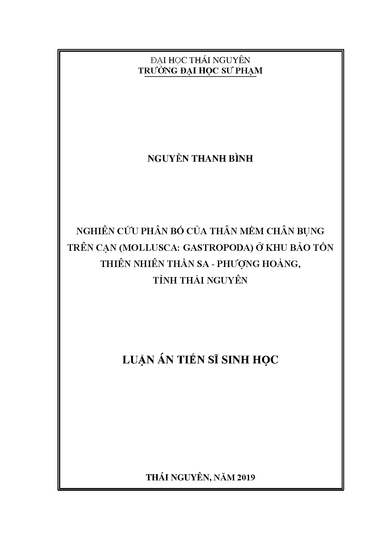 Luận án tiến sĩ sinh học nghiên cứu phân bố của thân mềm châ