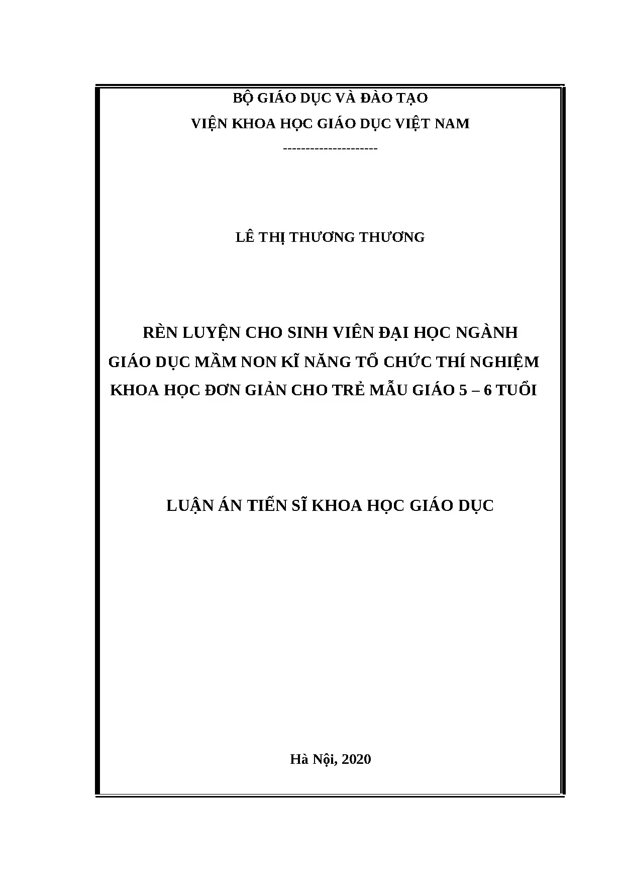 Rèn luyện kĩ năng tổ chức thí nghiệm khoa học cho SV mầm non