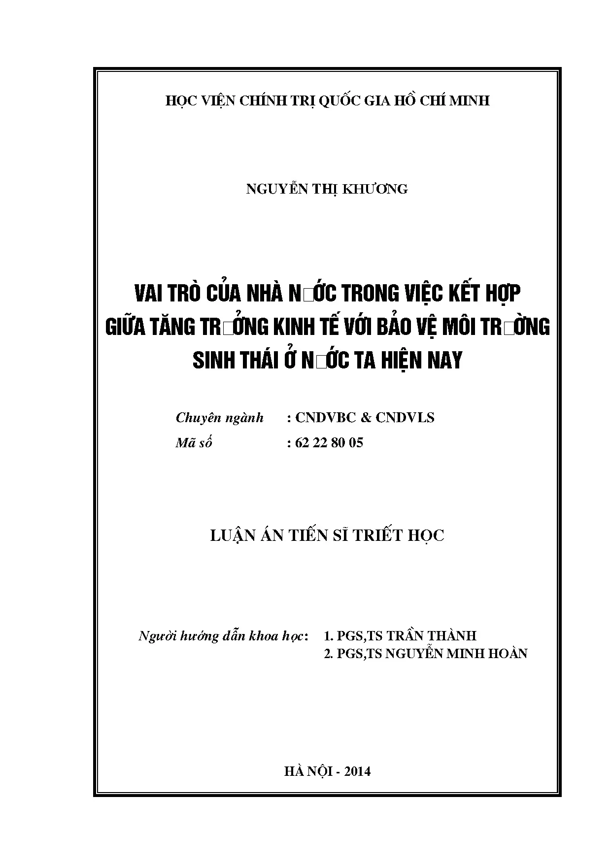Nhà nước kết hợp tăng trưởng kinh tế & bảo vệ môi trường