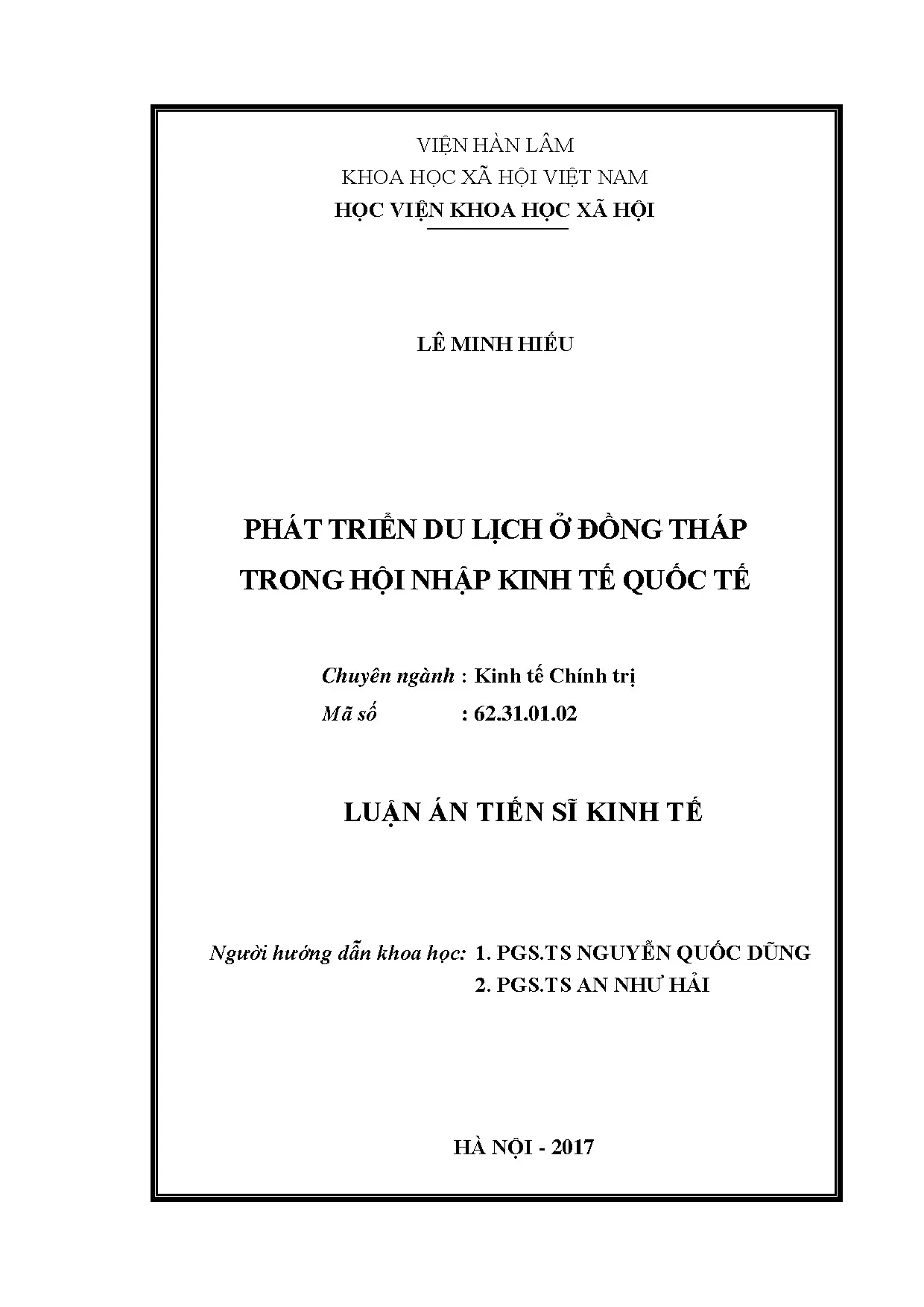 Phát triển du lịch ở Đồng Tháp trong hội nhập kinh tế quốc tế