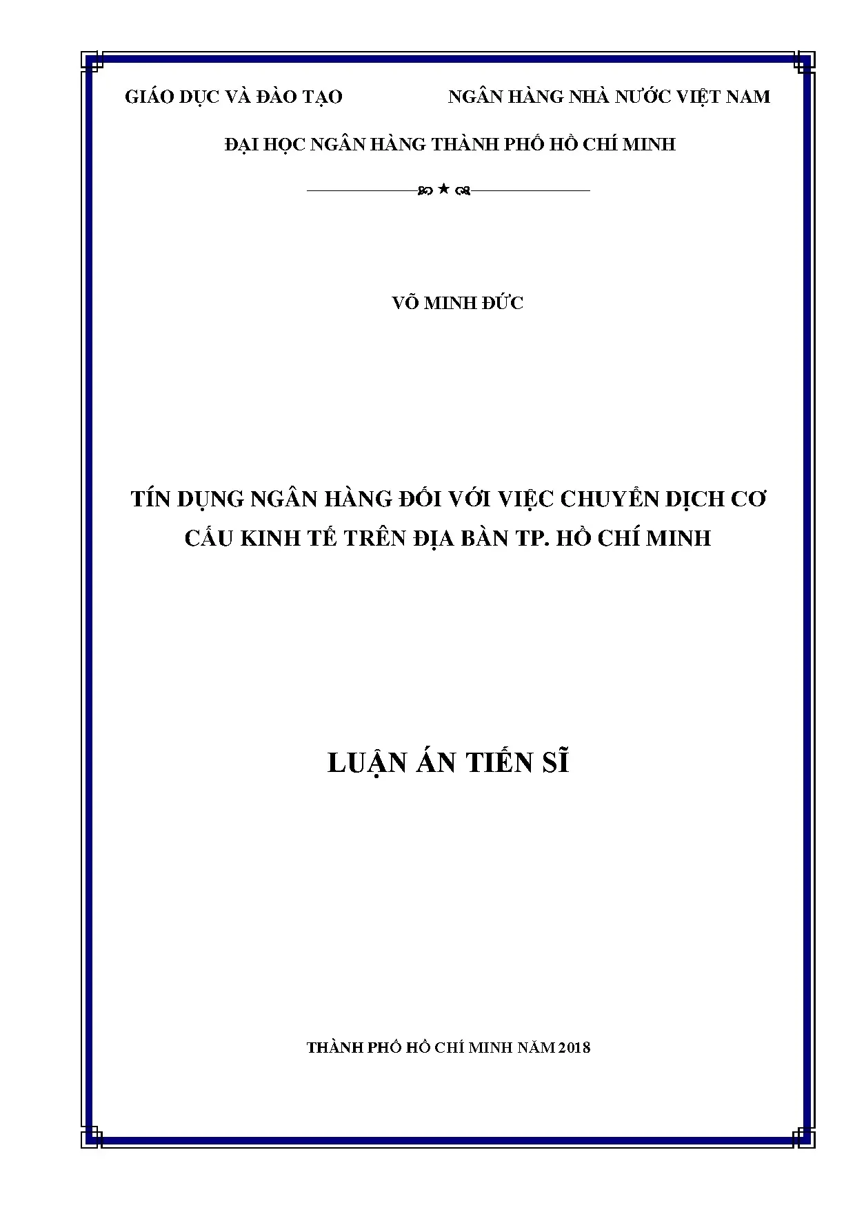 Tín dụng ngân hàng với chuyển dịch cơ cấu kinh tế tại TP Hồ Chí Minh