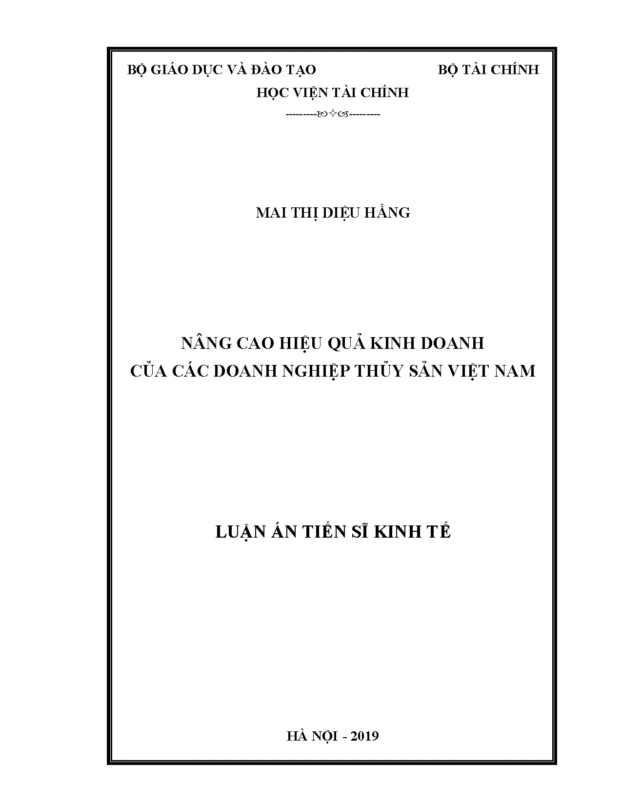 Nâng cao hiệu quả kinh doanh doanh nghiệp thủy sản Việt Nam