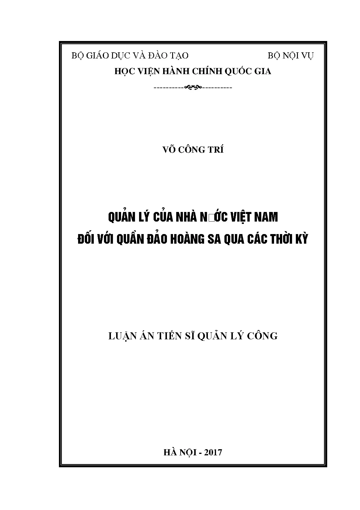 Quản lý nhà nước Việt Nam với quần đảo Hoàng Sa
