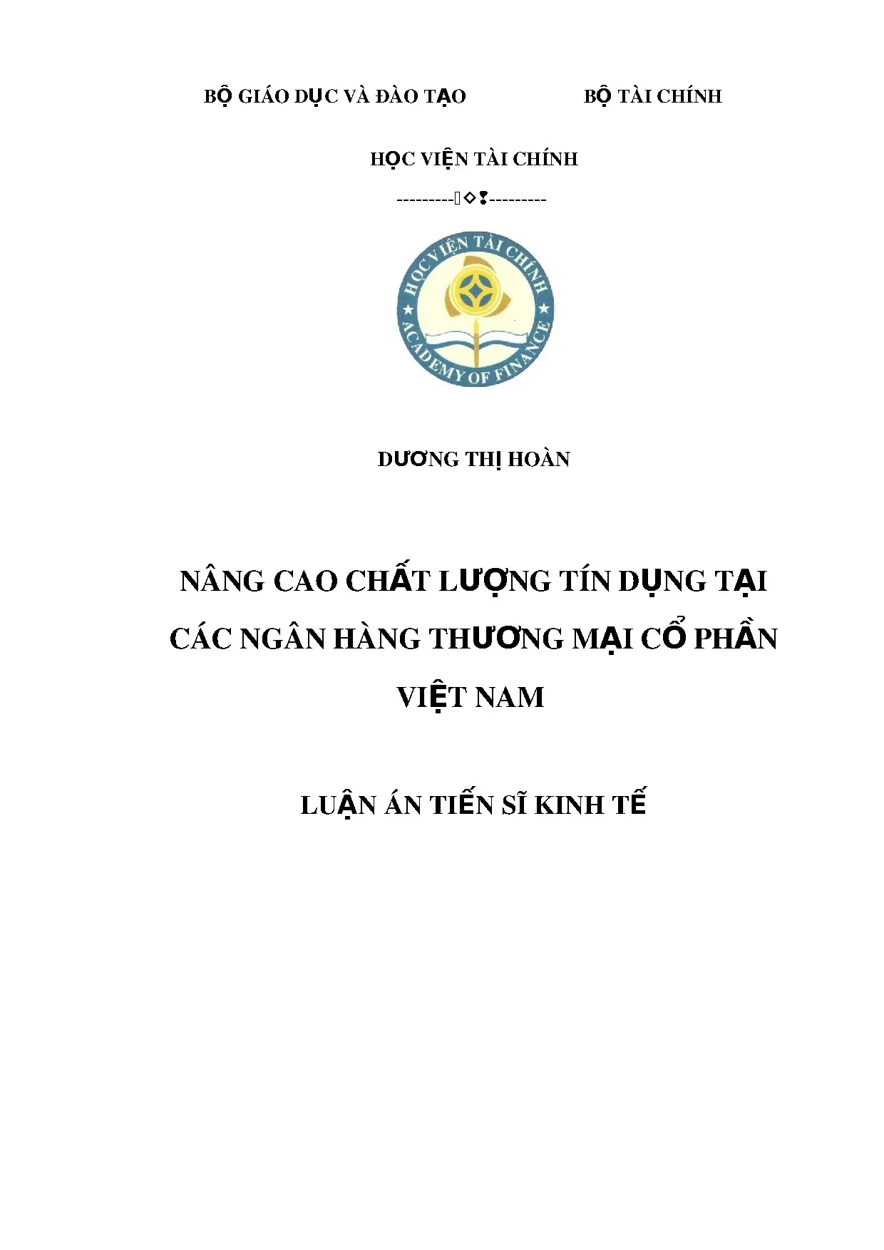 Nâng cao chất lượng tín dụng NHTMCP Việt Nam