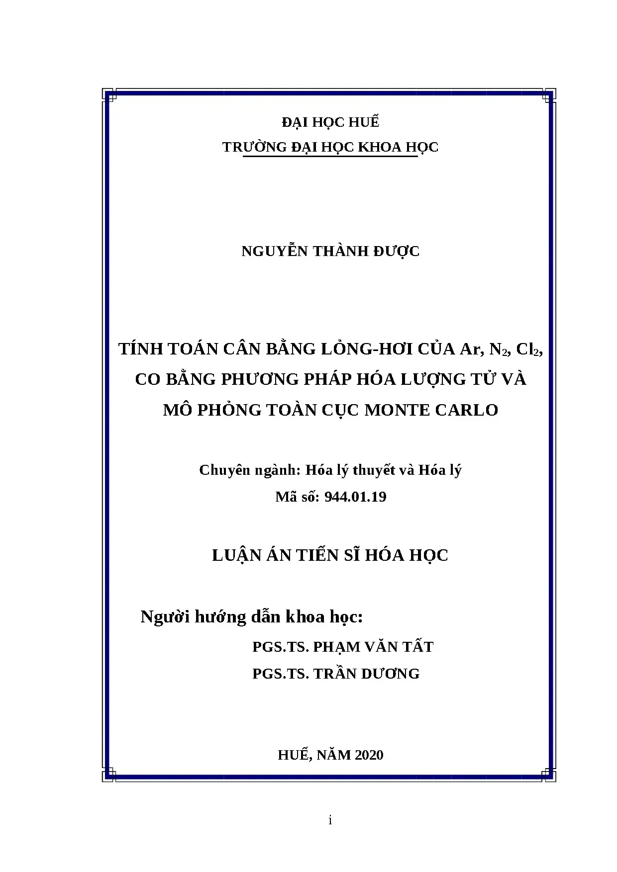 Cân bằng lỏng-hơi: Hóa lượng tử & Monte Carlo