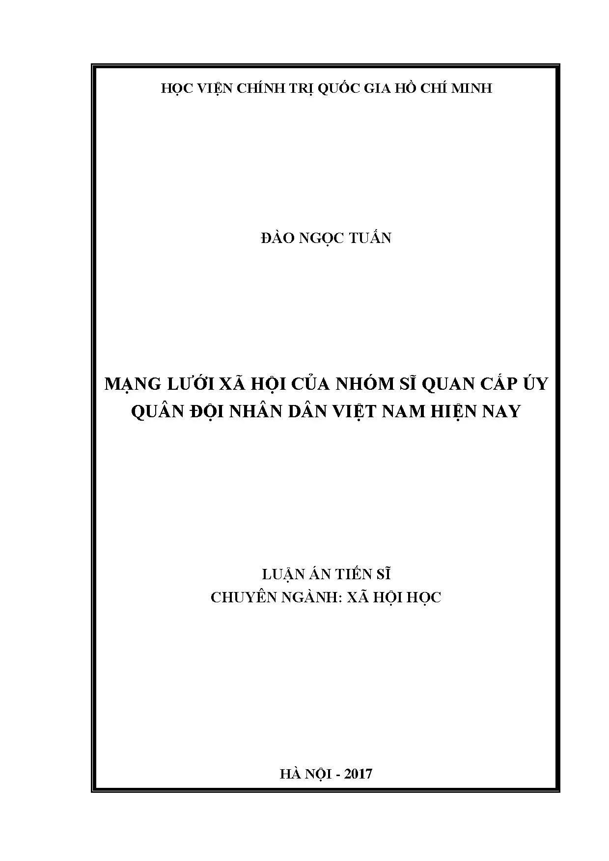 Mạng lưới xã hội sĩ quan cấp úy QĐND Việt Nam hiện nay