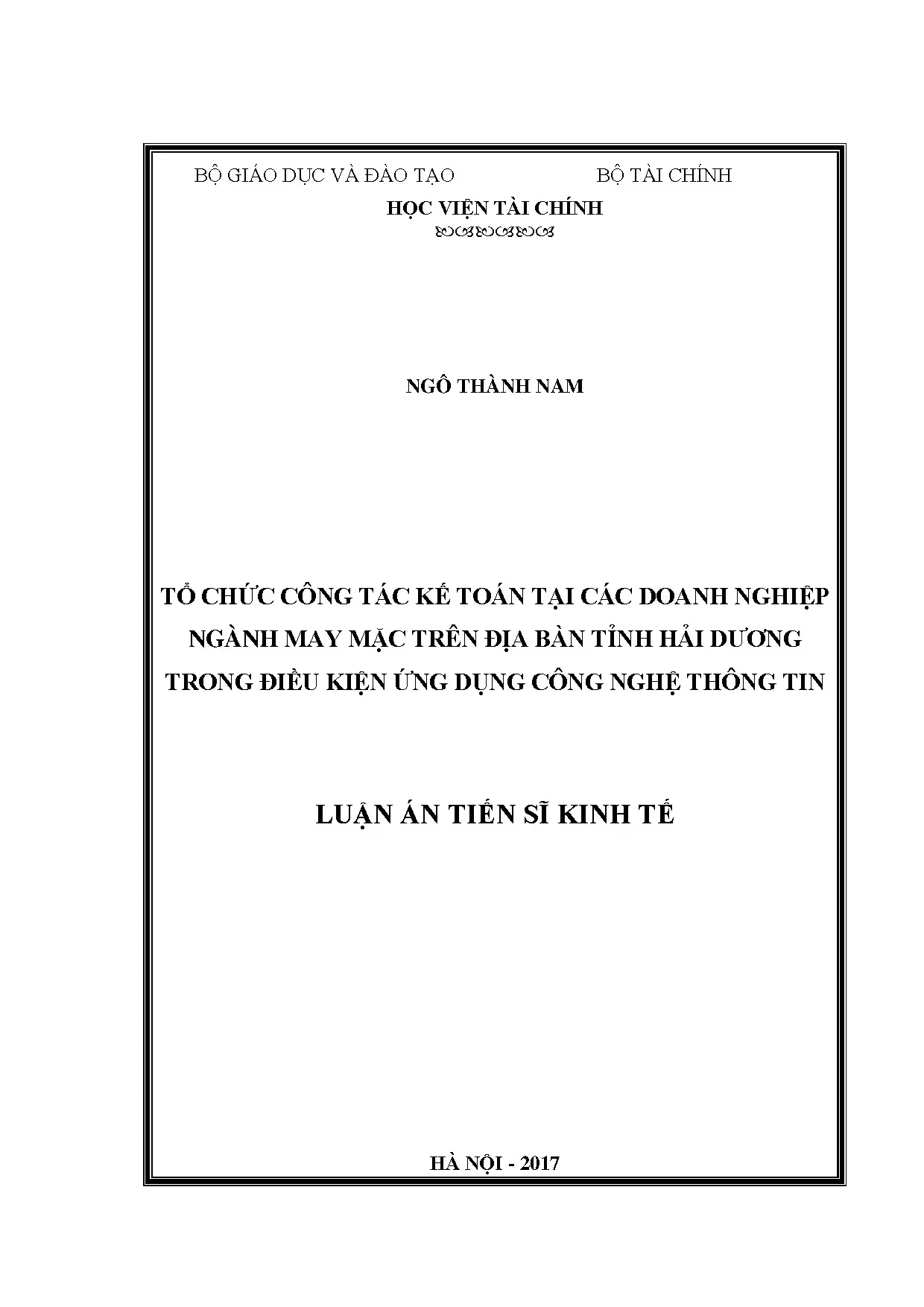 Tổ chức kế toán DN may mặc Hải Dương ứng dụng CNTT
