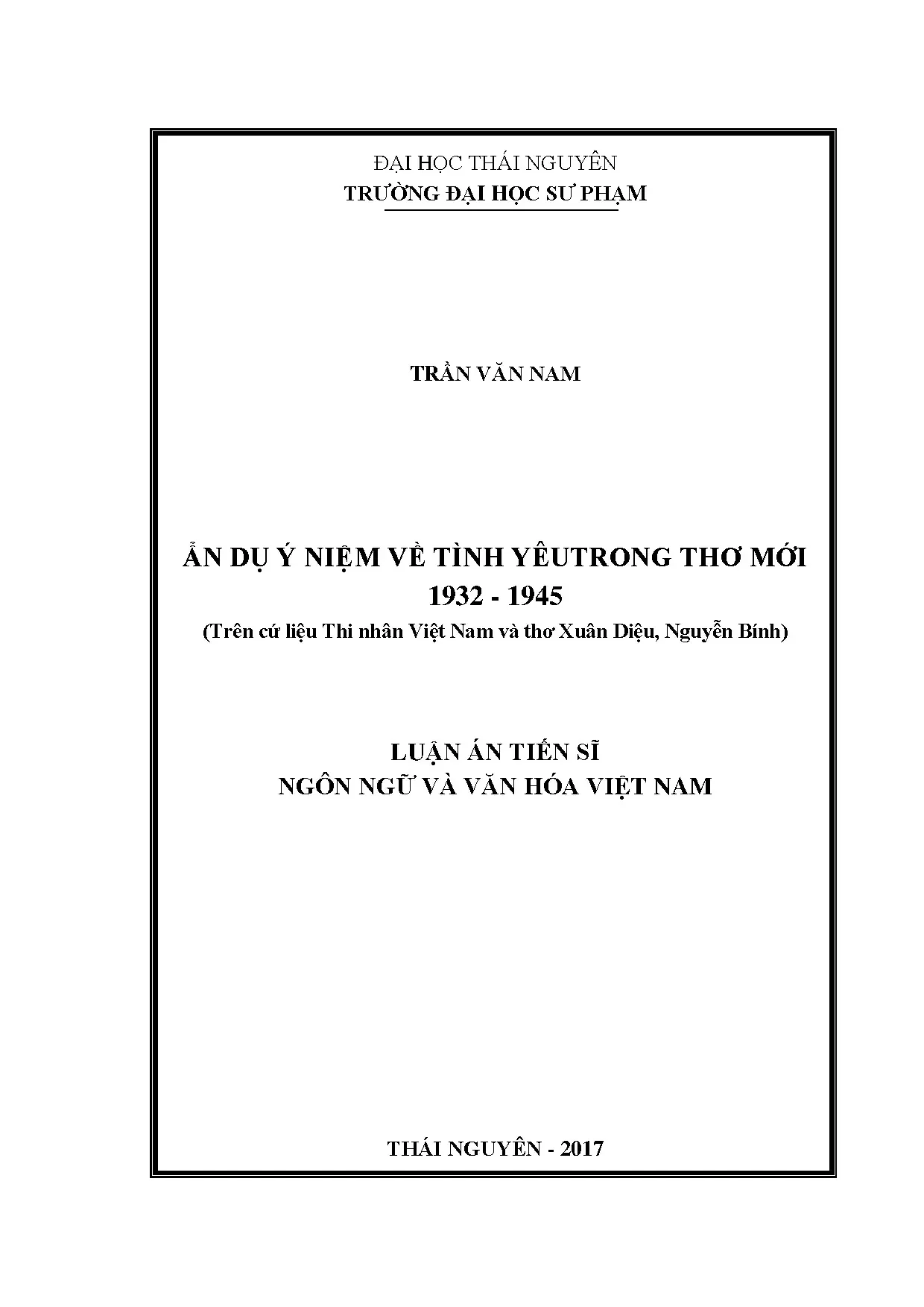 Ẩn dụ ý niệm về tình yêu trong thơ mới 1932-1945