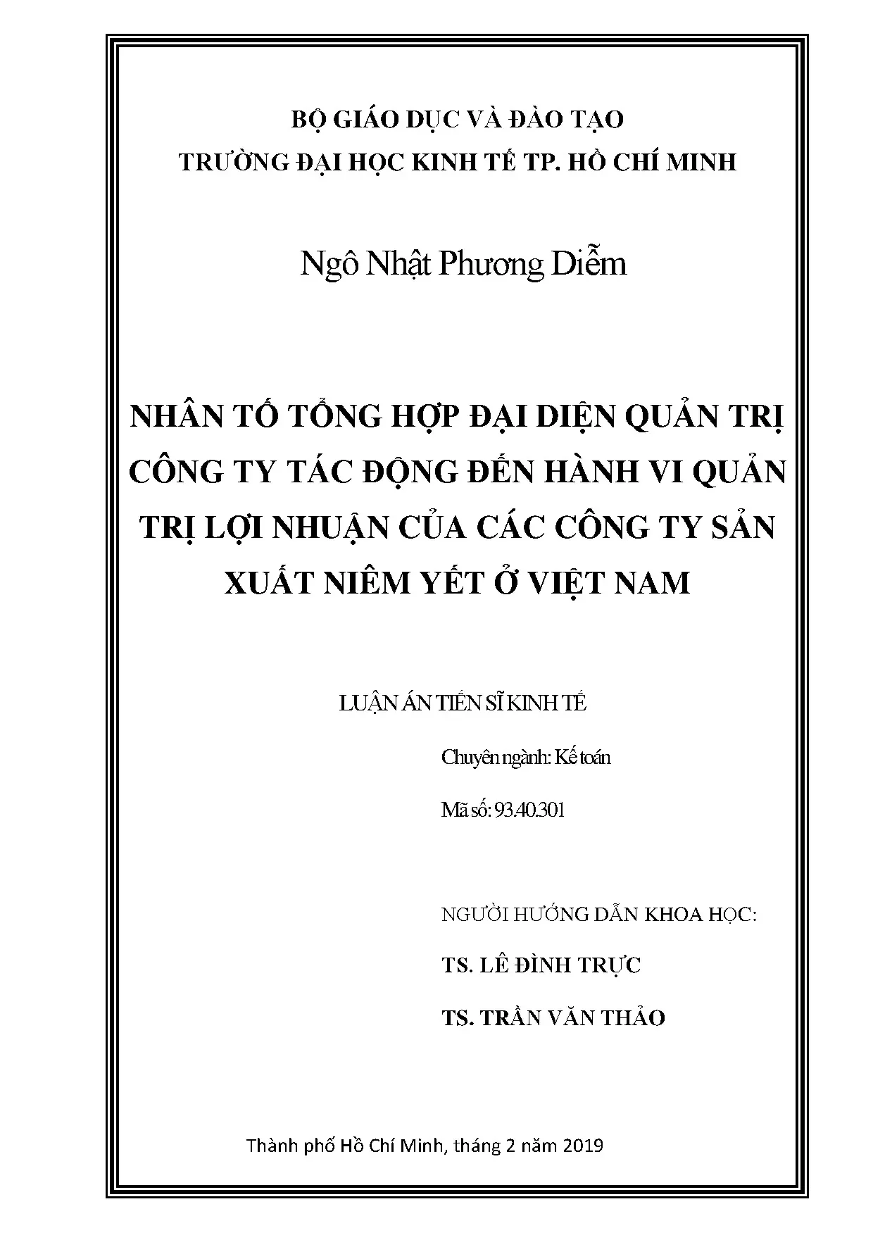 Nhân tố quản trị công ty tác động quản trị lợi nhuận công ty niêm yết
