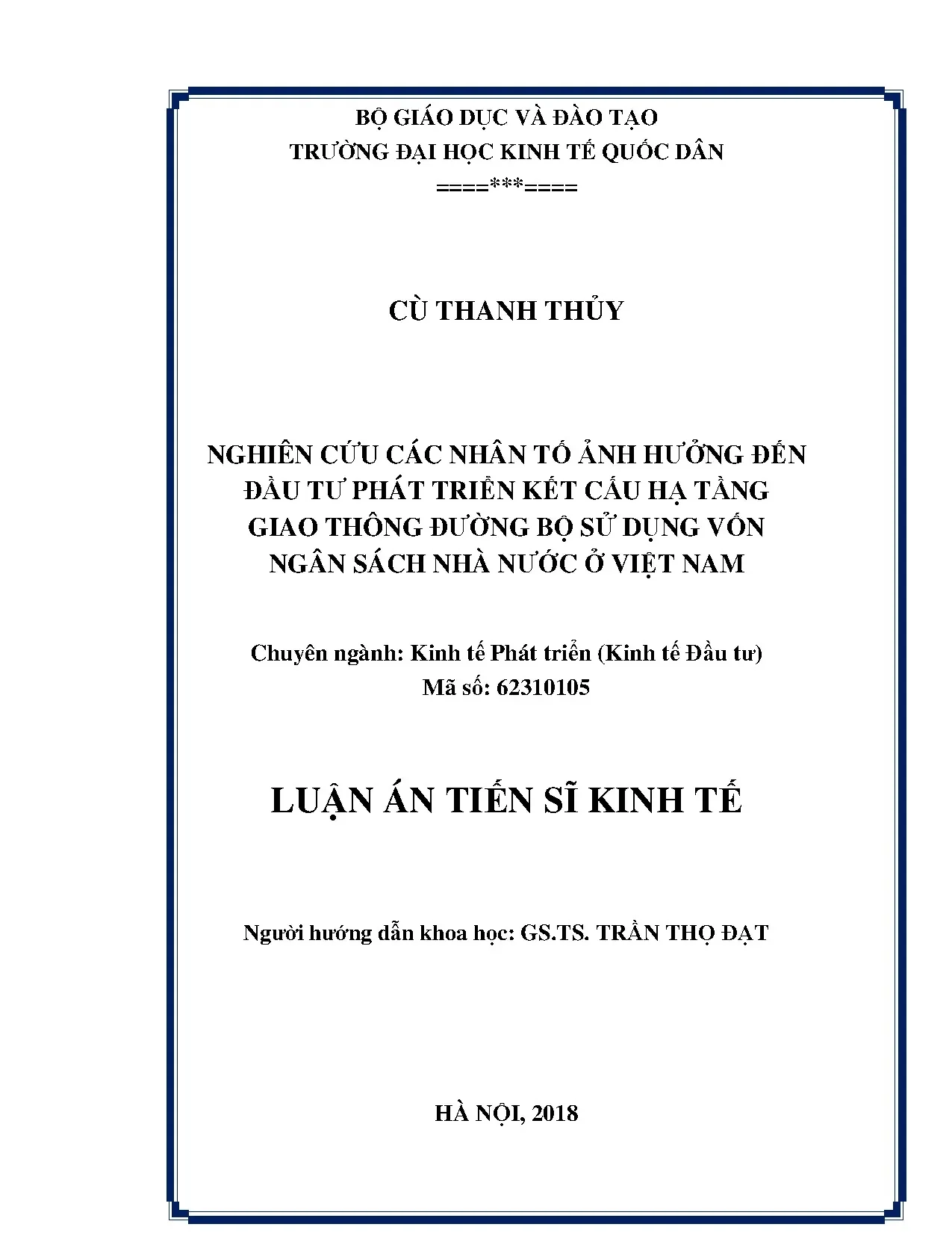 Các nhân tố ảnh hưởng đầu tư hạ tầng giao thông đường bộ Việt Nam