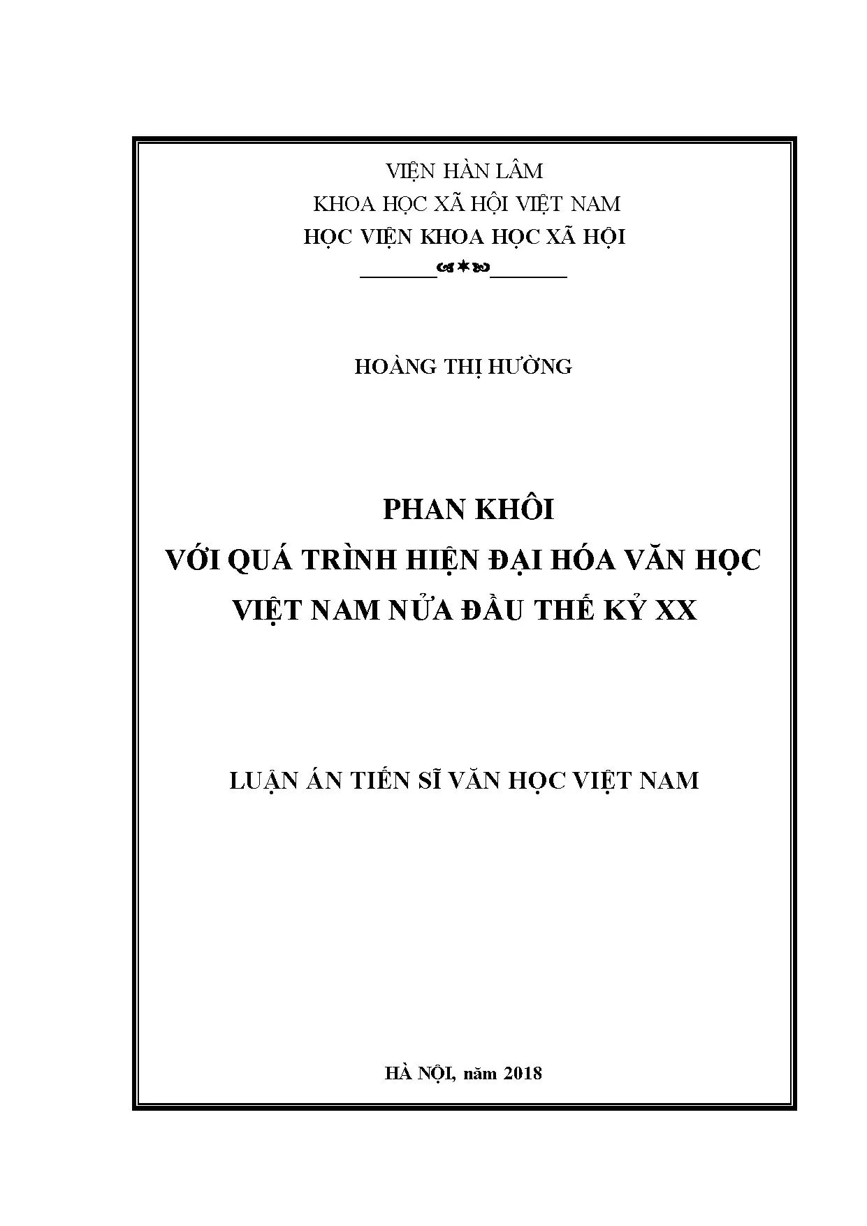 Phan Khôi và quá trình hiện đại hóa văn học Việt Nam