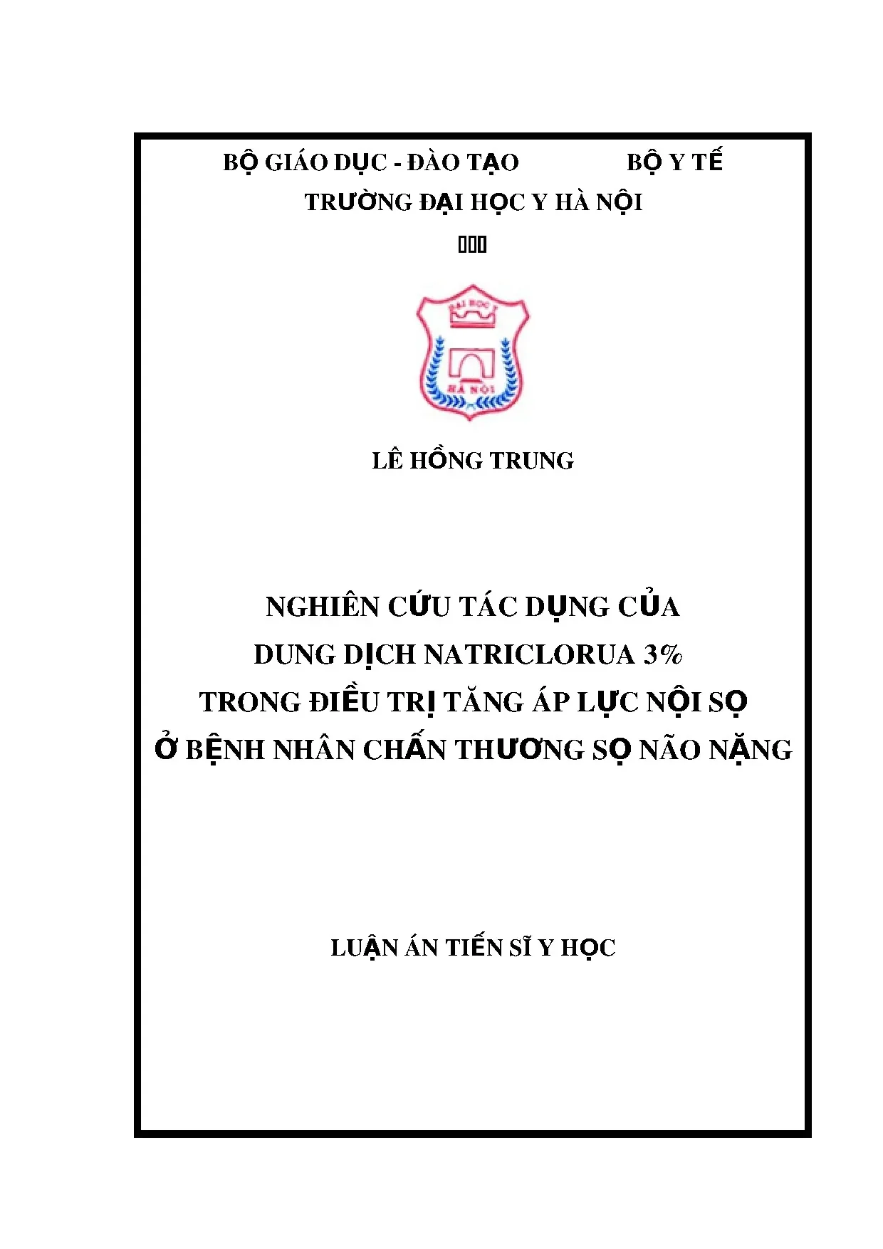 Natri clorua 3% điều trị tăng áp lực nội sọ do CTSN nặng