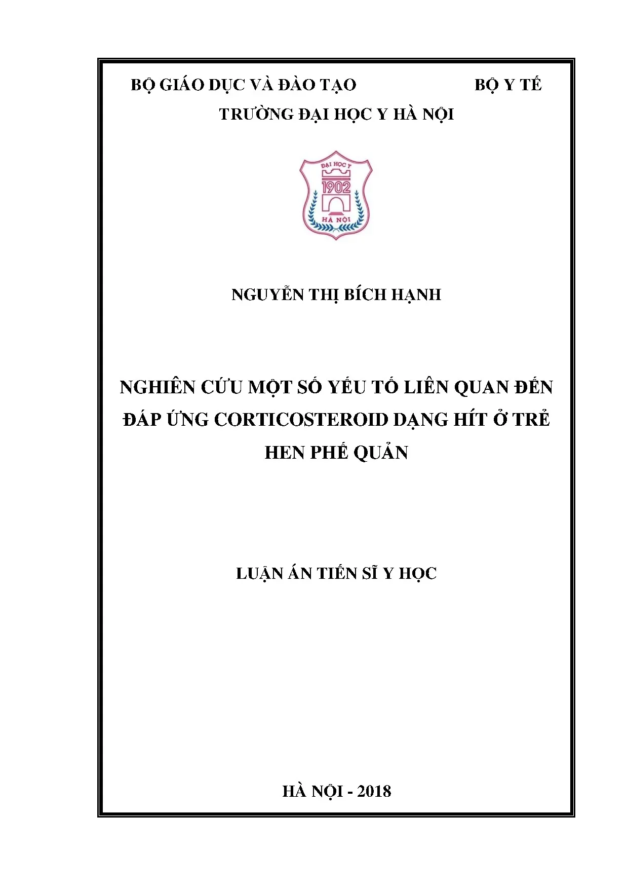 Yếu tố đáp ứng corticosteroid dạng hít ở trẻ hen phế quản