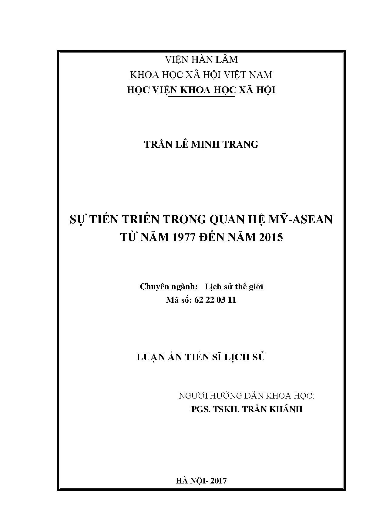 Sự tiến triển quan hệ Mỹ-ASEAN giai đoạn 1977-2015