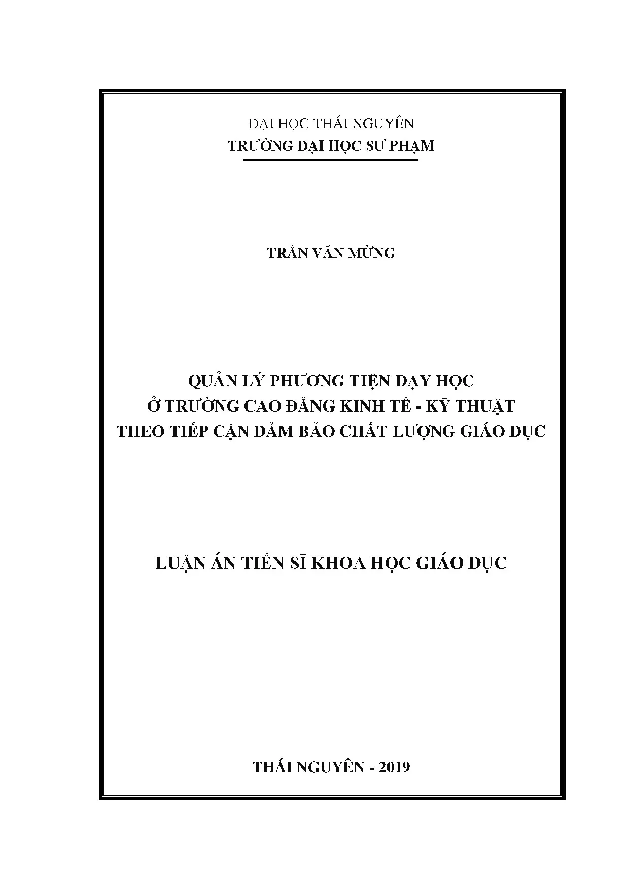 Quản lý phương tiện dạy học trường CĐ kinh tế kỹ thuật
