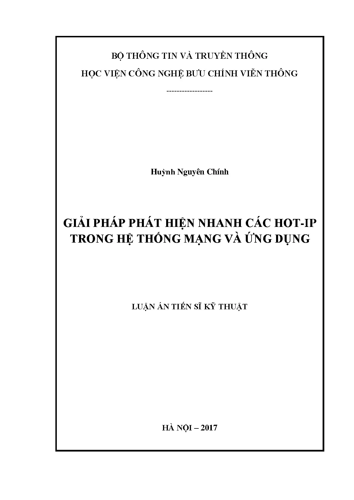Giải pháp phát hiện nhanh hot-IP trong hệ thống mạng và ứng dụng