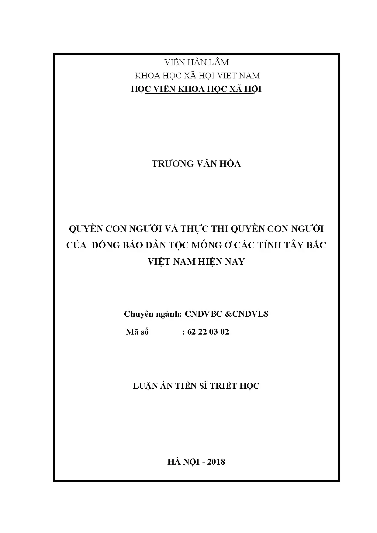 Quyền con người dân tộc Mông Tây Bắc: Thực trạng và giải pháp