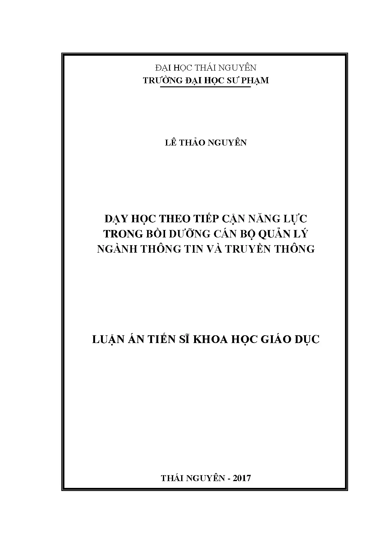 Dạy học tiếp cận năng lực cho cán bộ quản lý ngành TT&TT