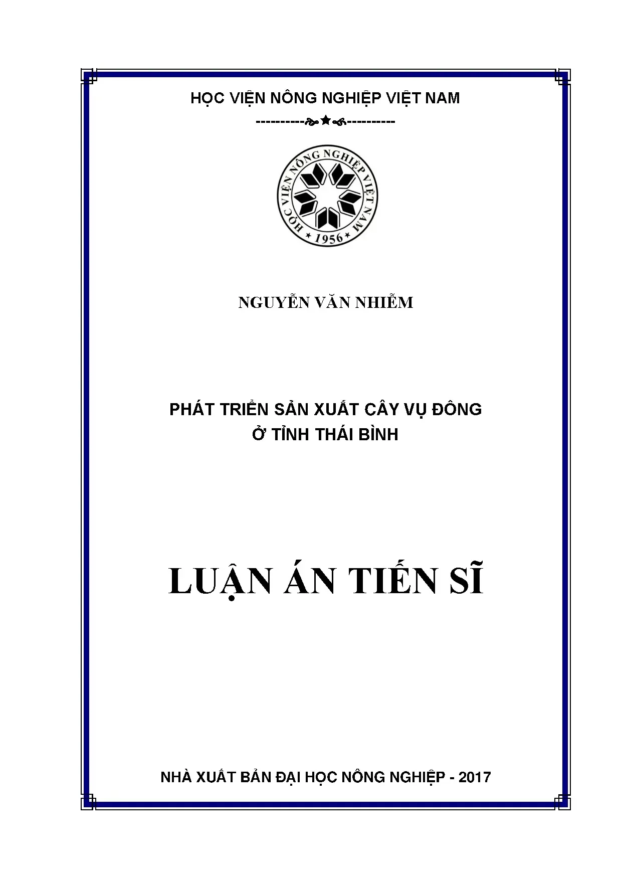 Phát triển sản xuất cây vụ đông tại tỉnh Thái Bình