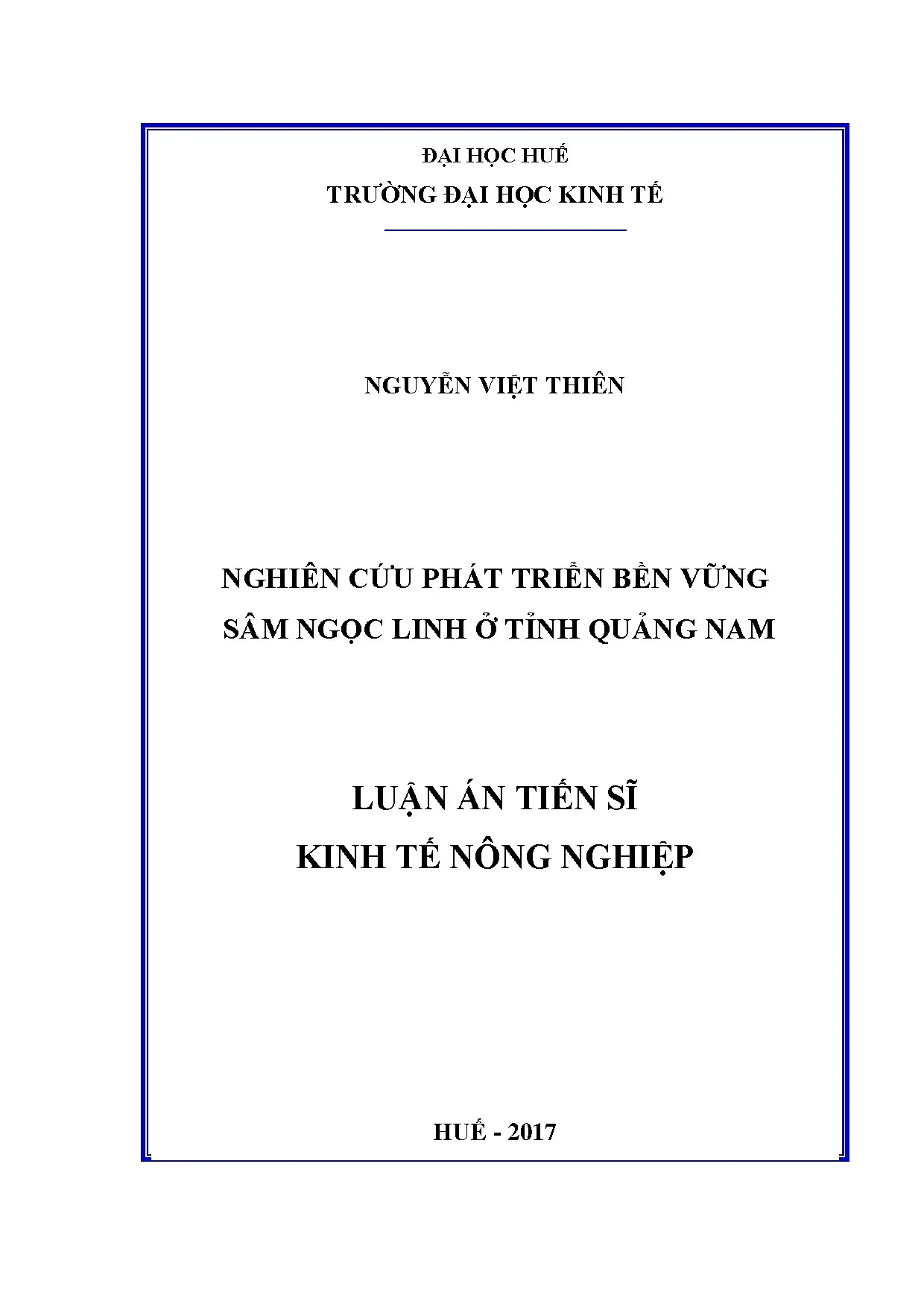 Phát triển bền vững sâm Ngọc Linh tại tỉnh Quảng Nam