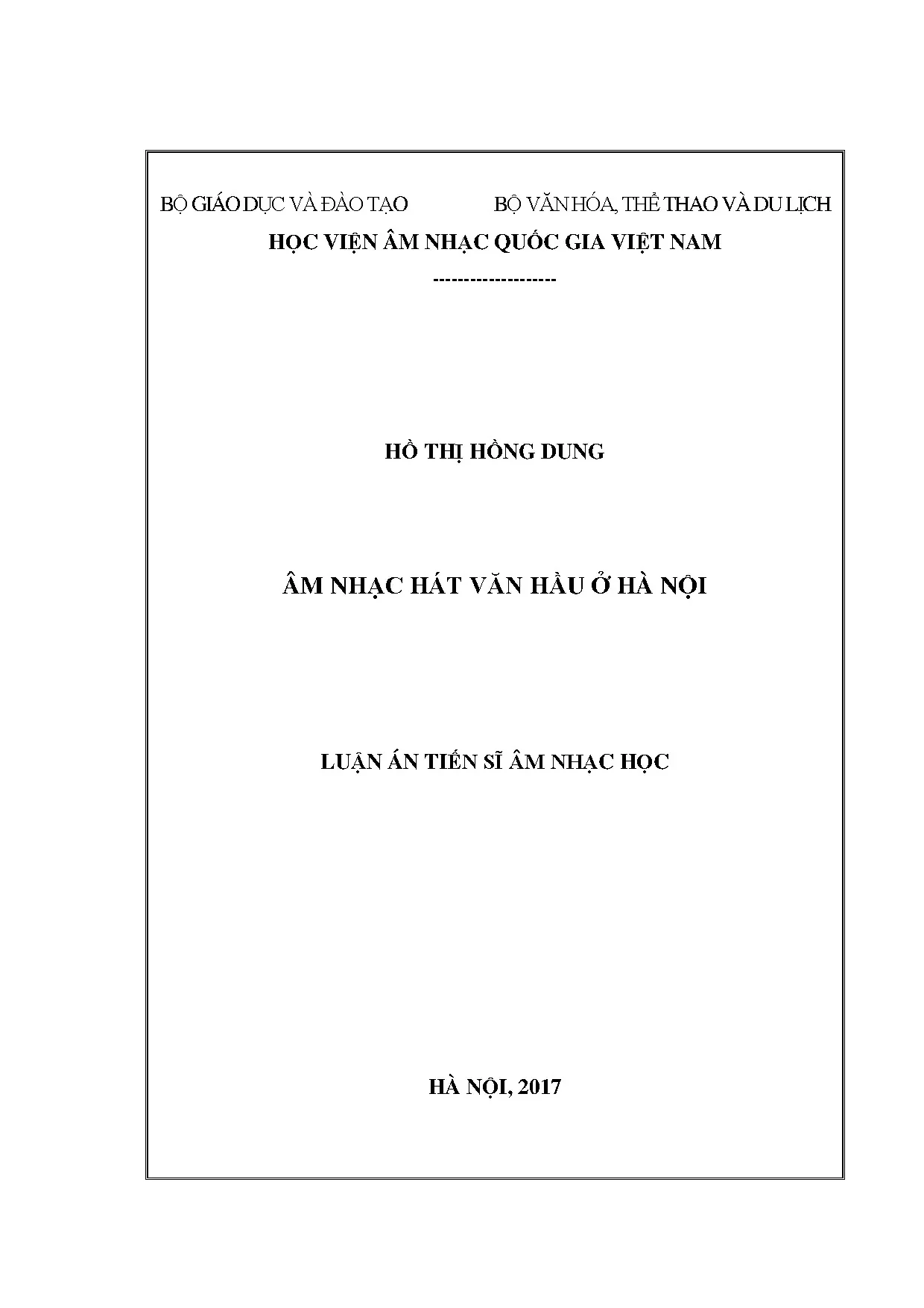 Âm nhạc hát văn hầu ở hà nội la tiến sĩ