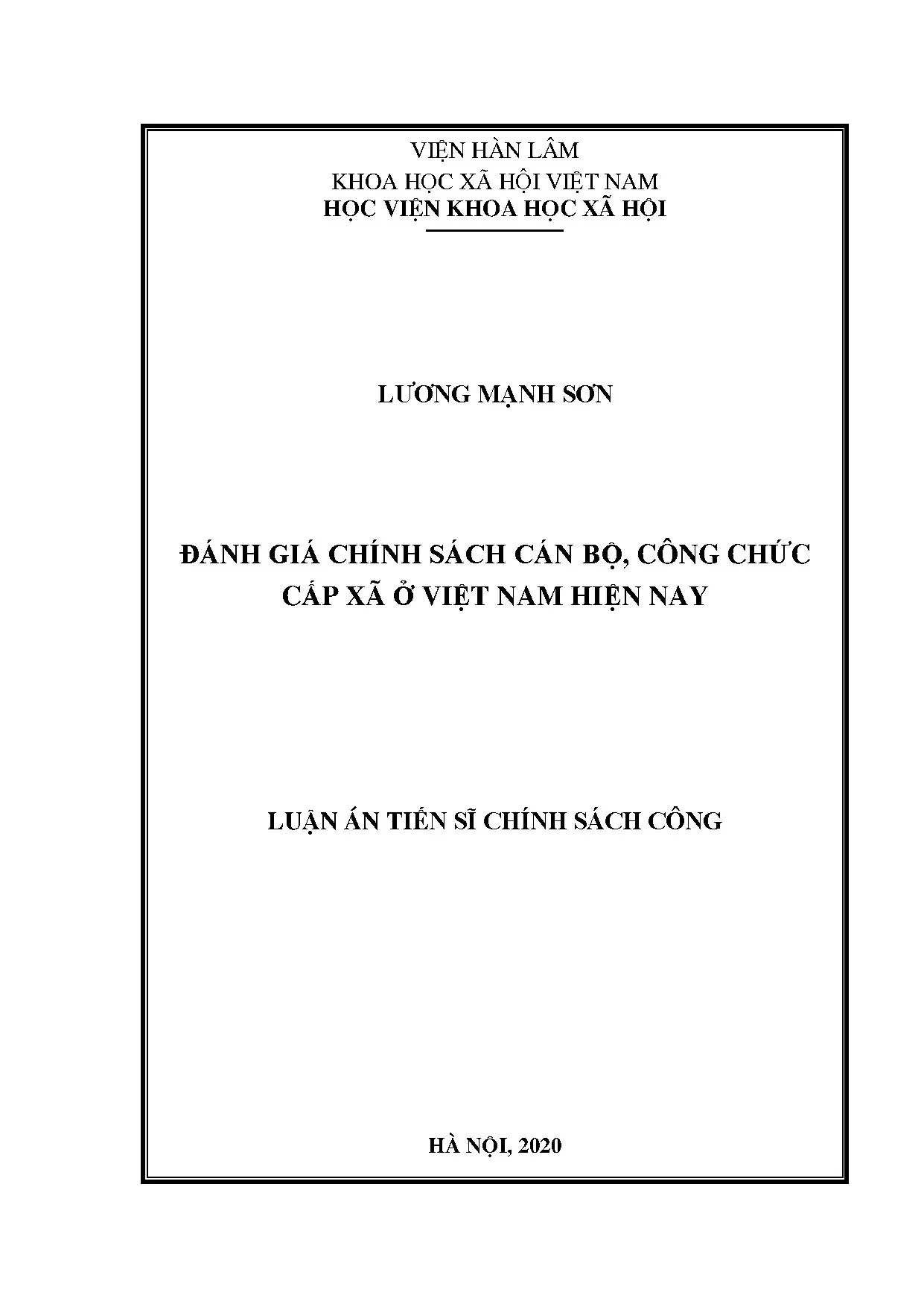 Đánh giá chính sách cán bộ công chức cấp xã ở Việt Nam