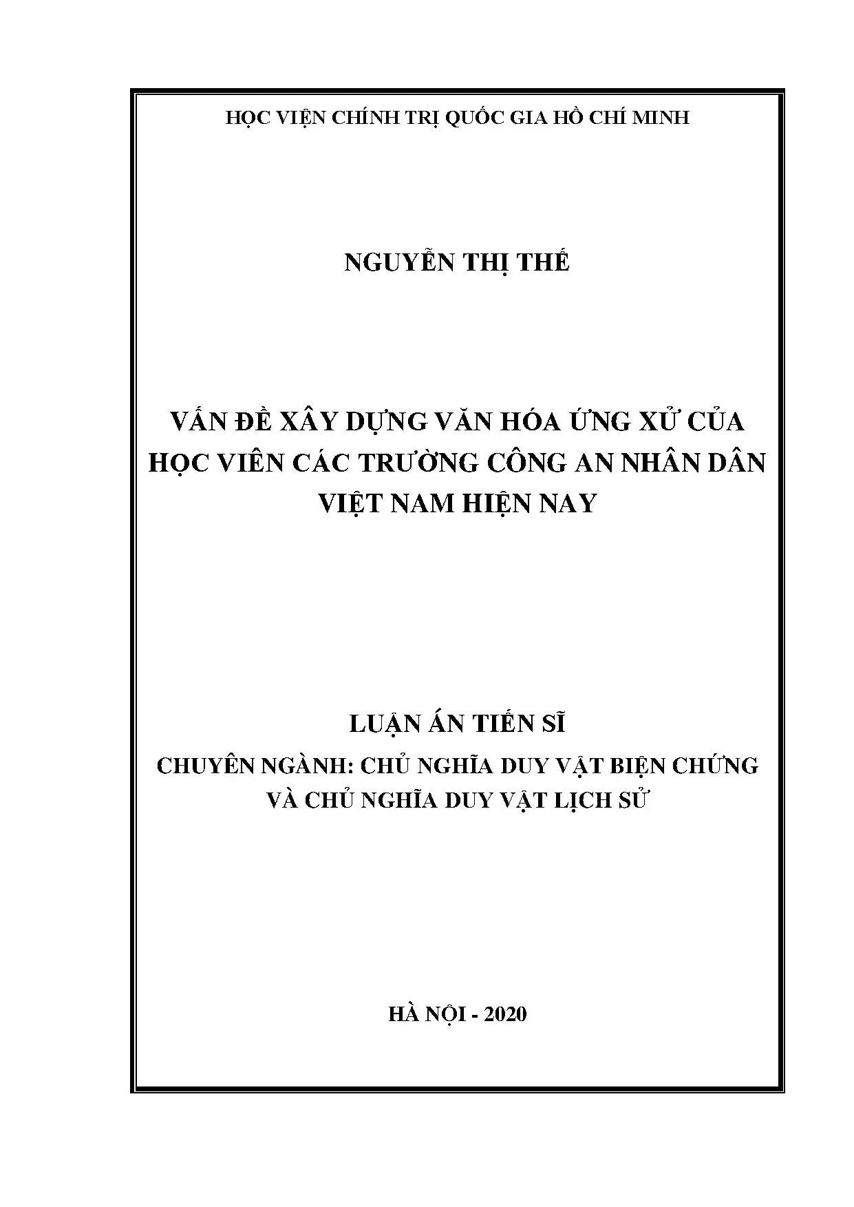 Xây dựng văn hóa ứng xử học viên công an nhân dân hiện nay