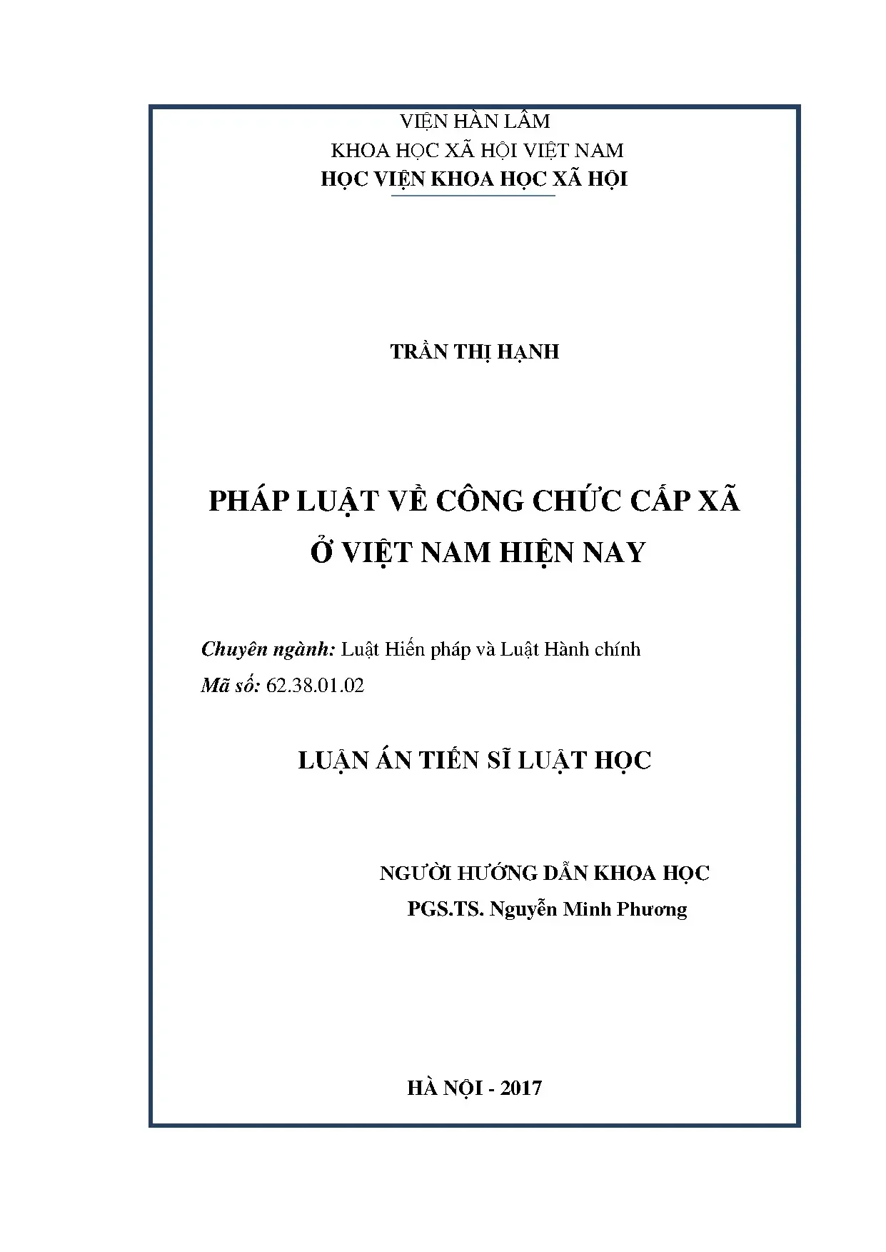 Pháp luật về công chức cấp xã ở Việt Nam hiện nay