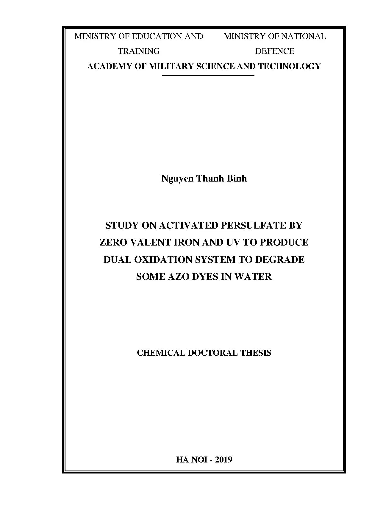 Hoạt hóa persulfate bằng sắt và UV phân hủy thuốc nhuộm