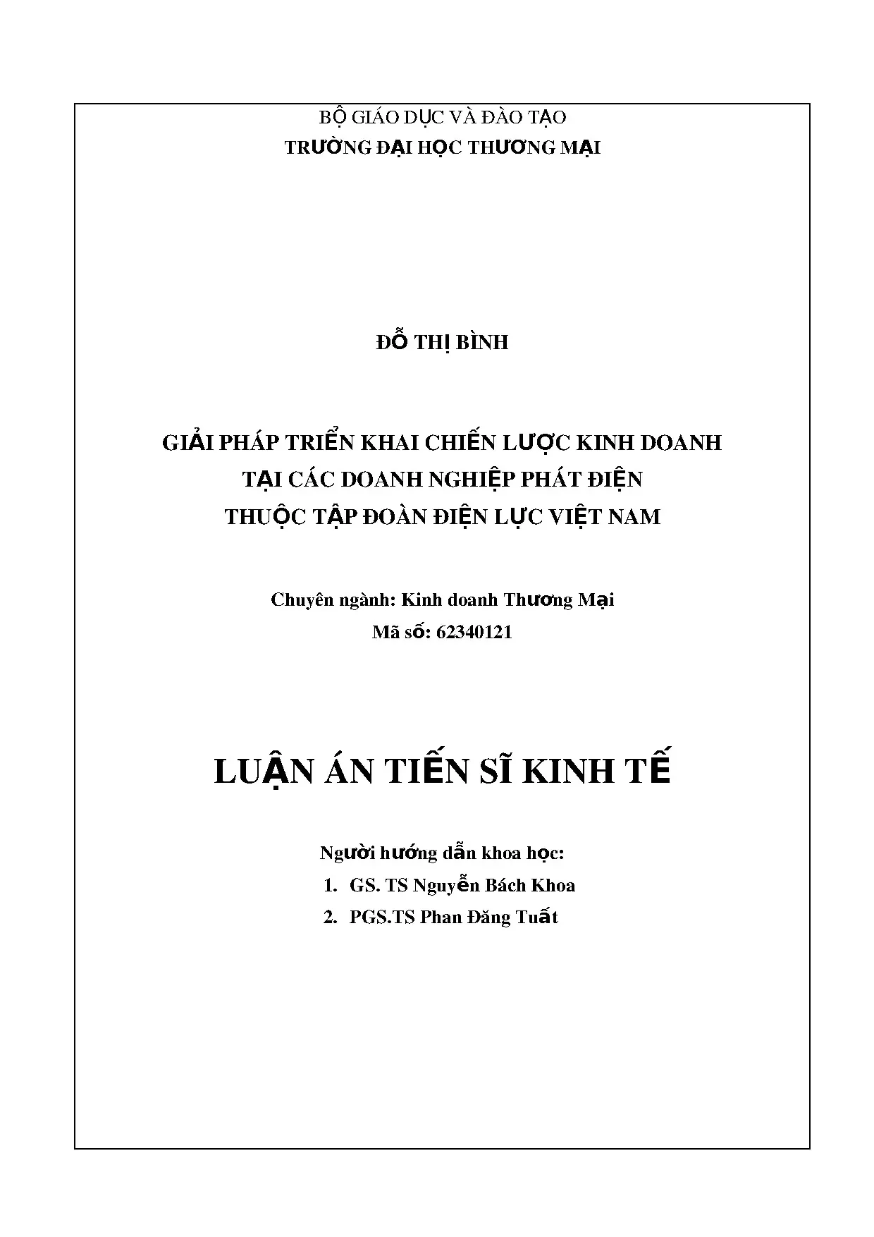 Giải pháp triển khai chiến lược kinh doanh tại doanh nghiệp phát điện EVN