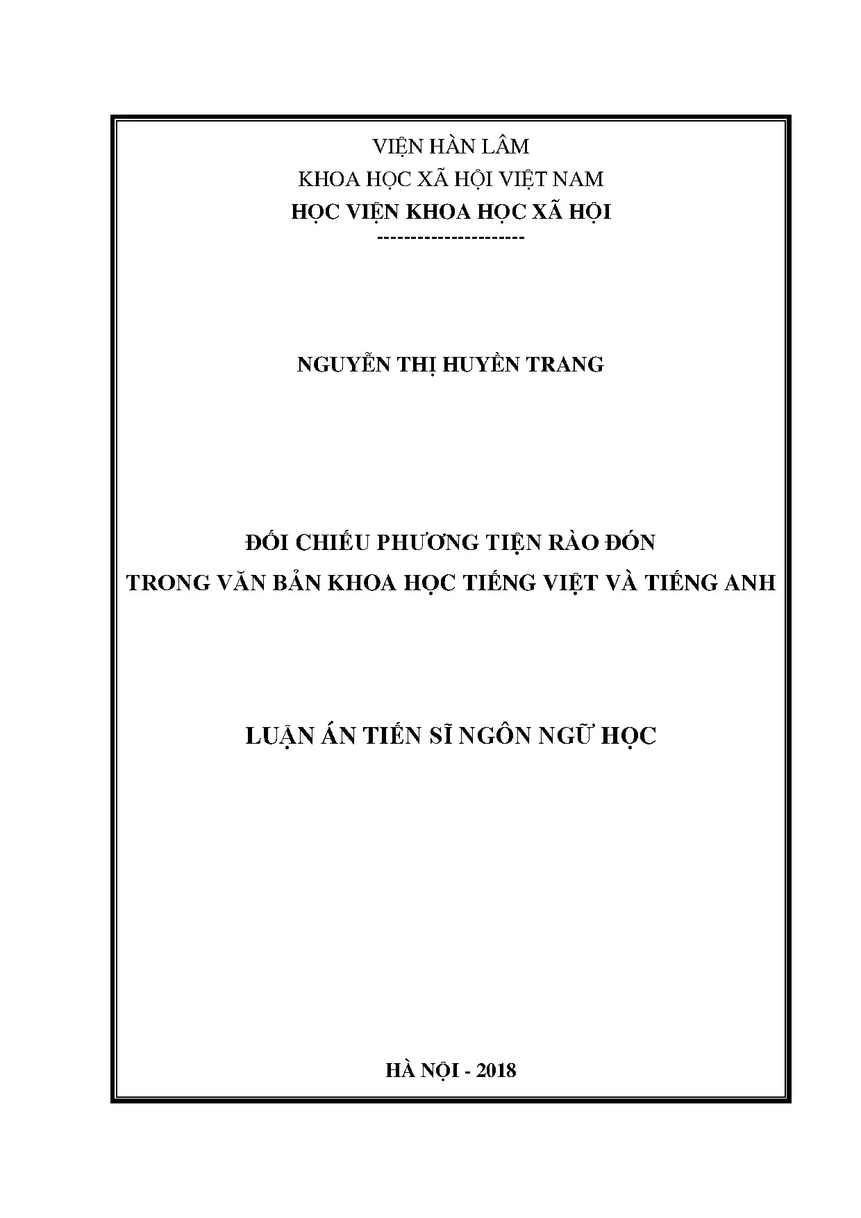 Đối chiếu phương tiện rào đón trong văn bản khoa học tiếng Việt và Anh