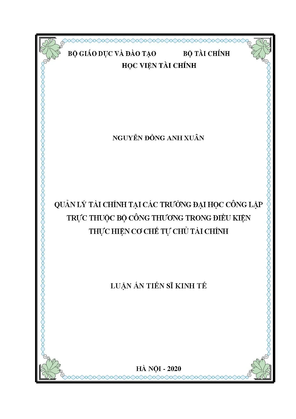 Quản lý tài chính ĐH công lập Bộ Công Thương tự chủ