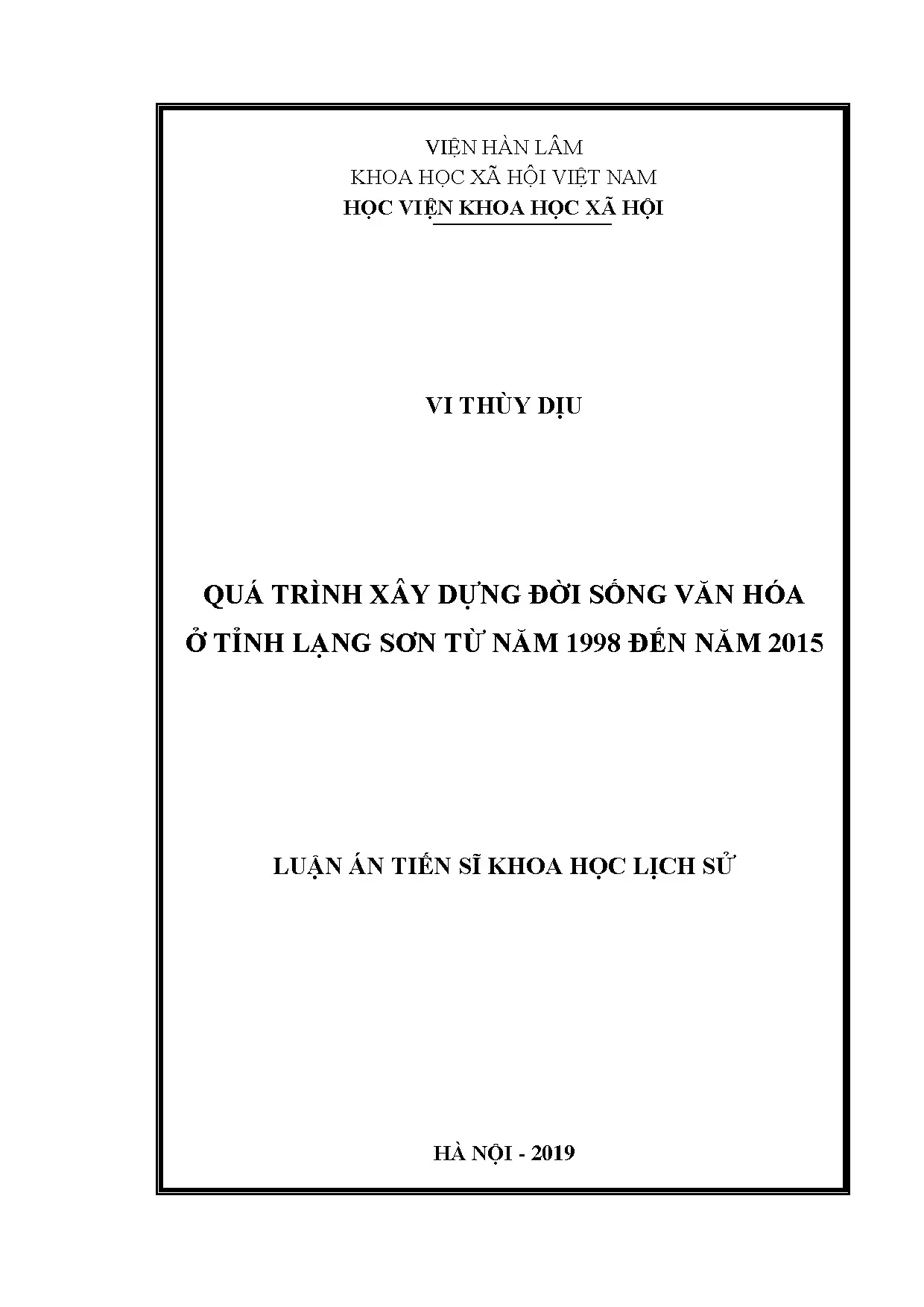 Xây dựng đời sống văn hóa ở Lạng Sơn 1998-2015
