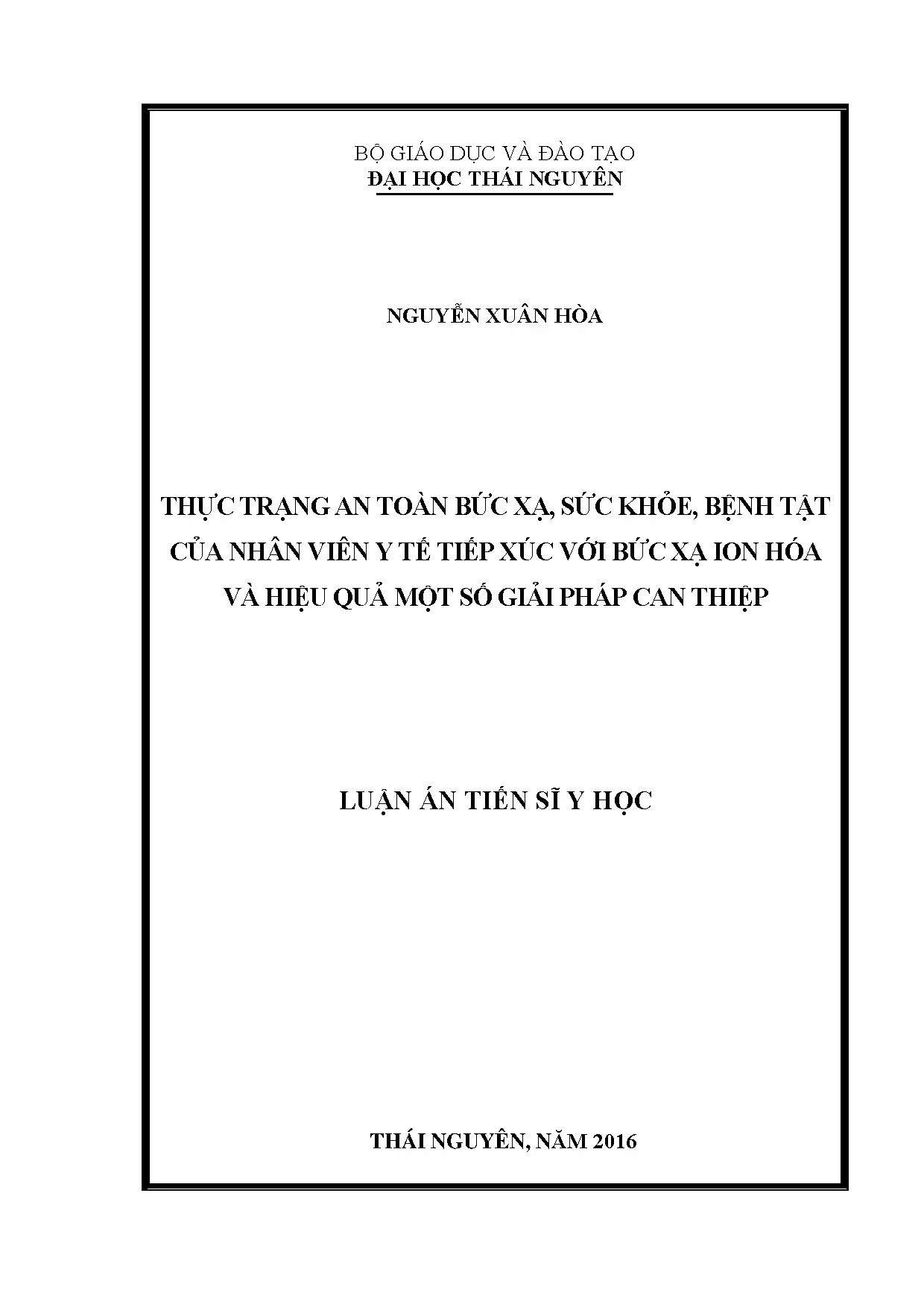Thực trạng an toàn bức xạ và sức khỏe của nhân viên y tế